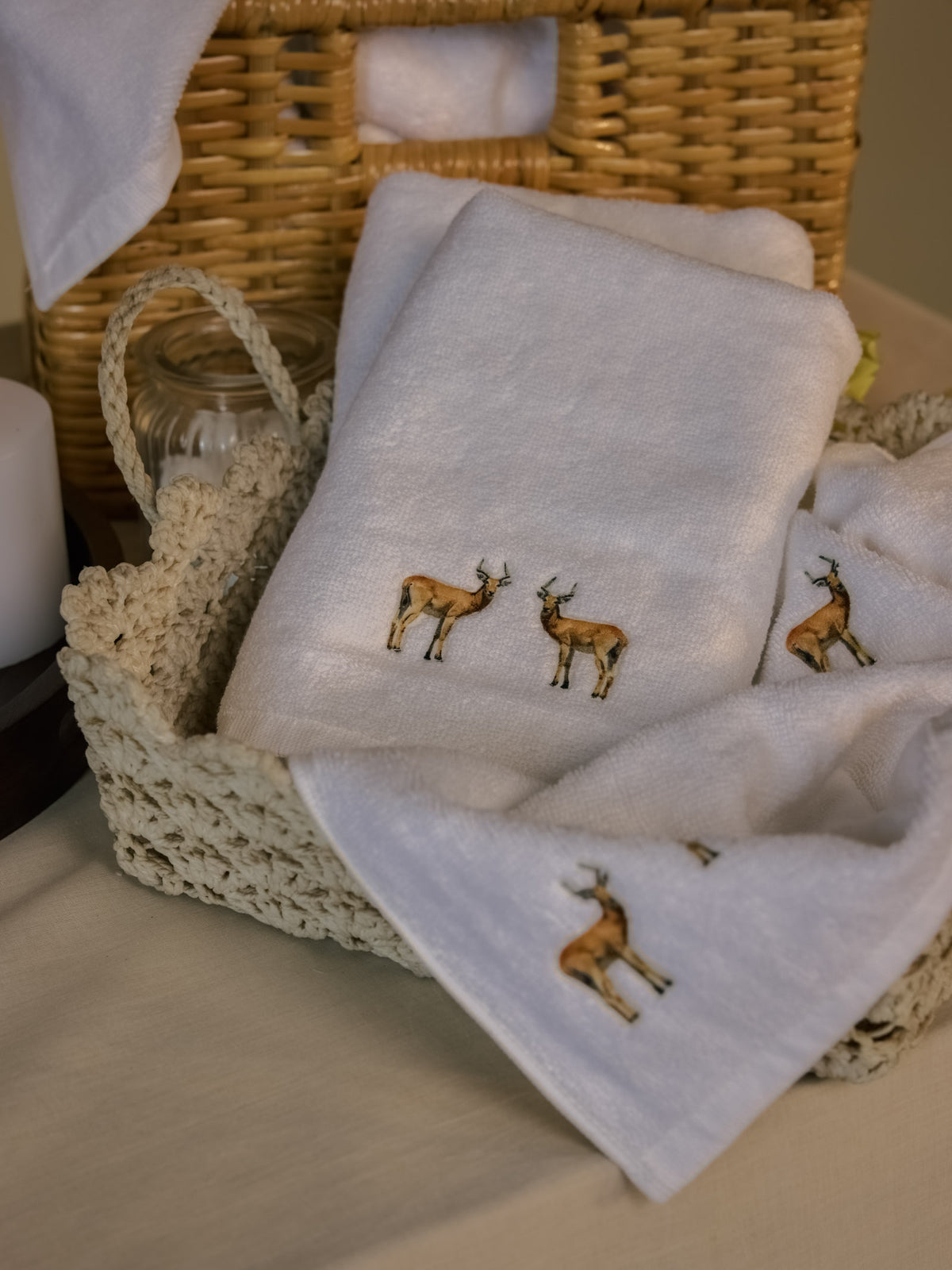 Reedbuck White Face Towel (Set of 2)