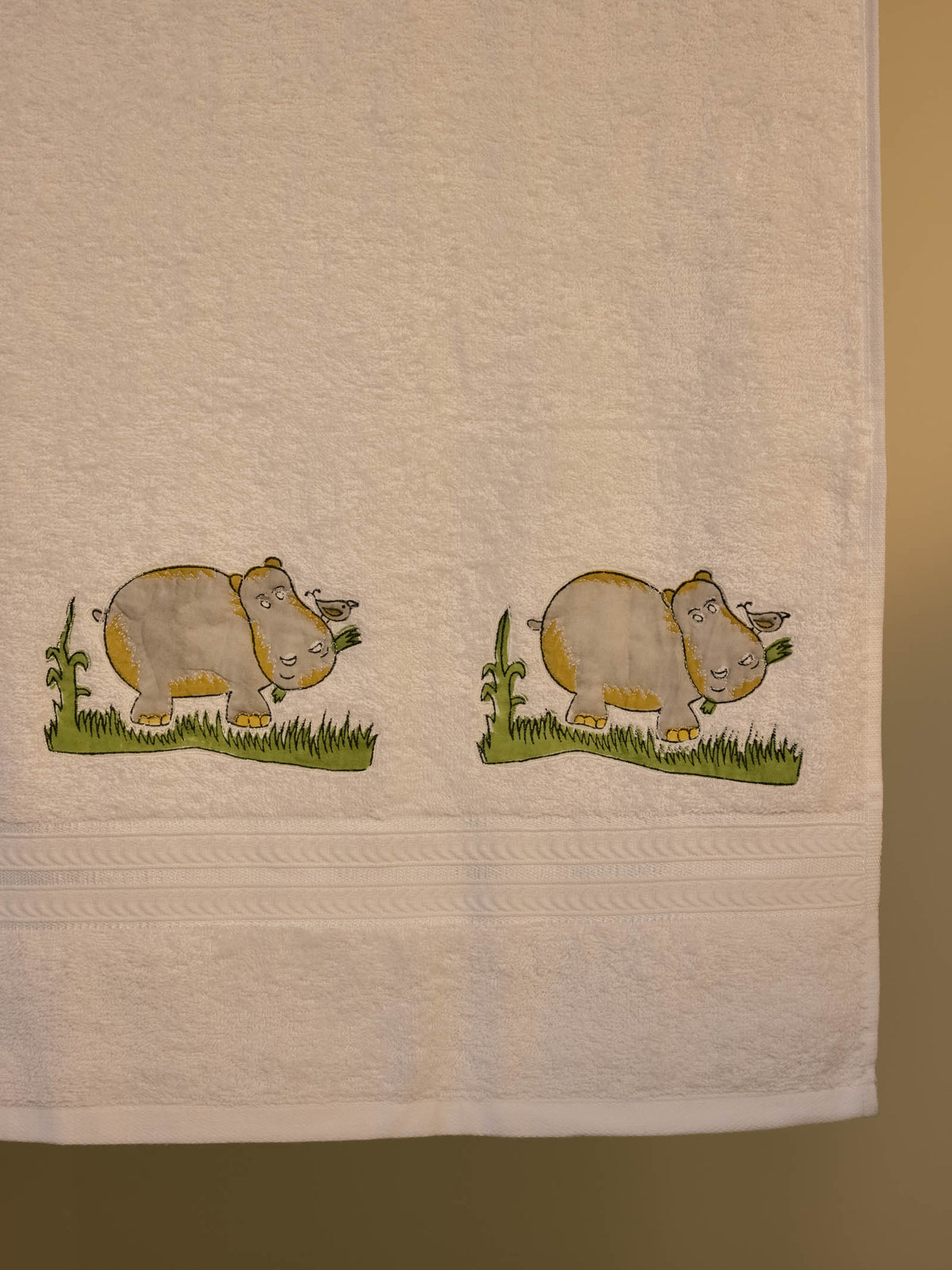 Hippo In The Grass Baby Towel