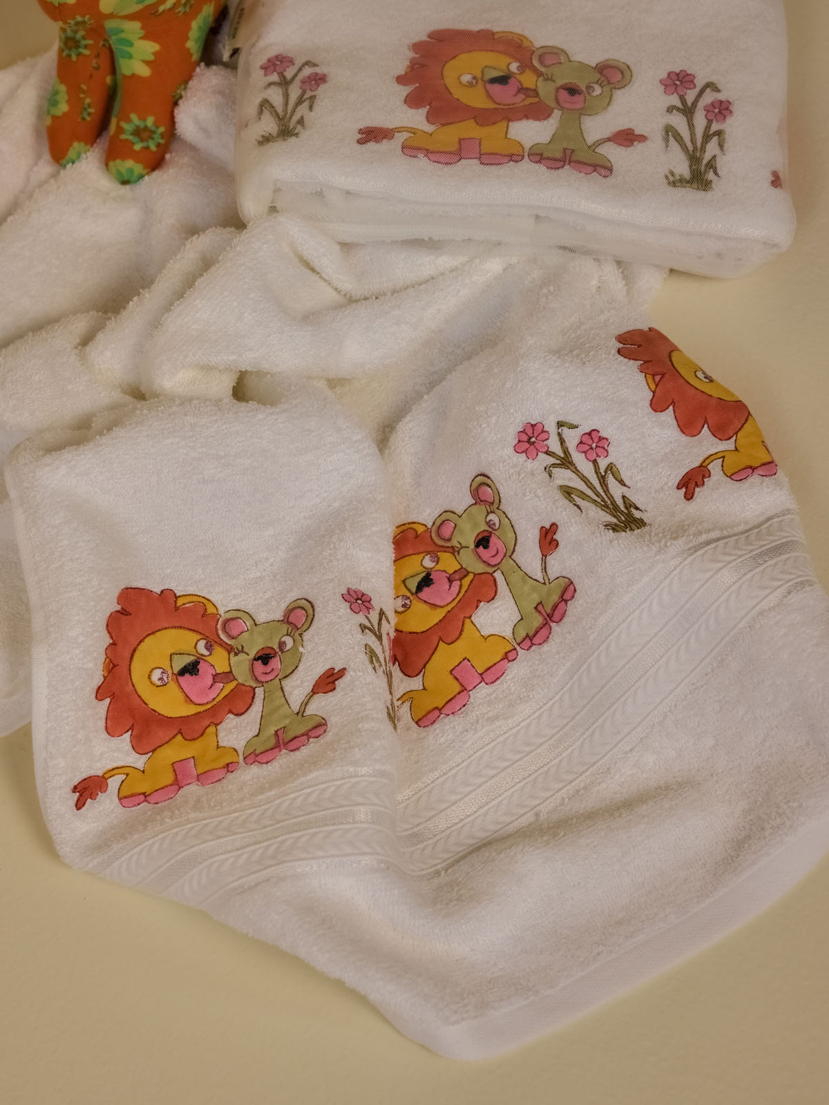 Lion Kisses Baby Towel