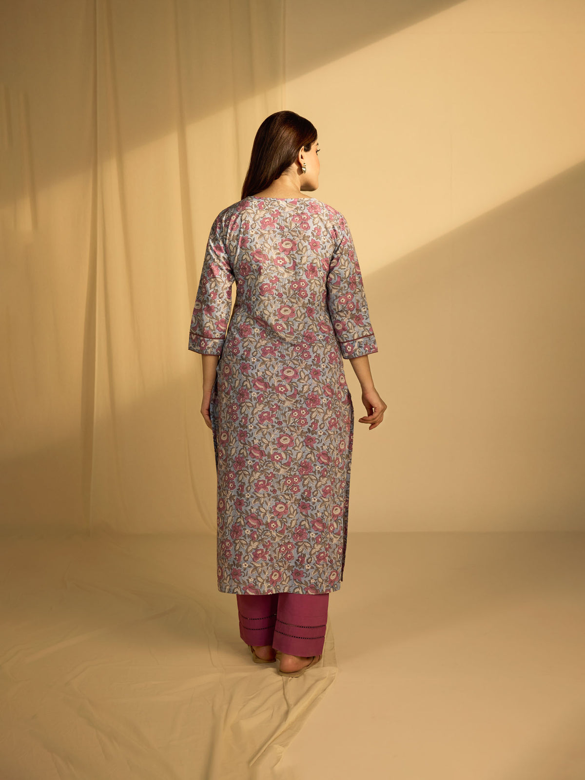 Blue Birds Cotton Kurta