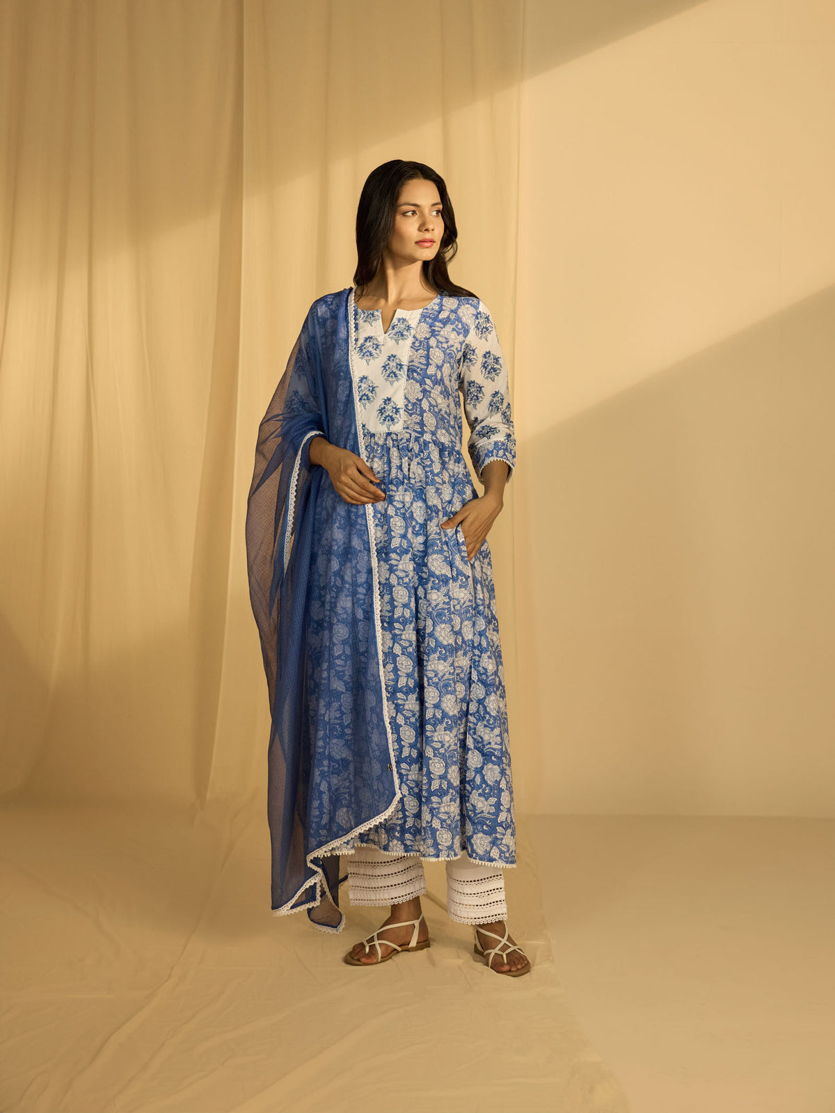 Busy Blue Kota Dupatta