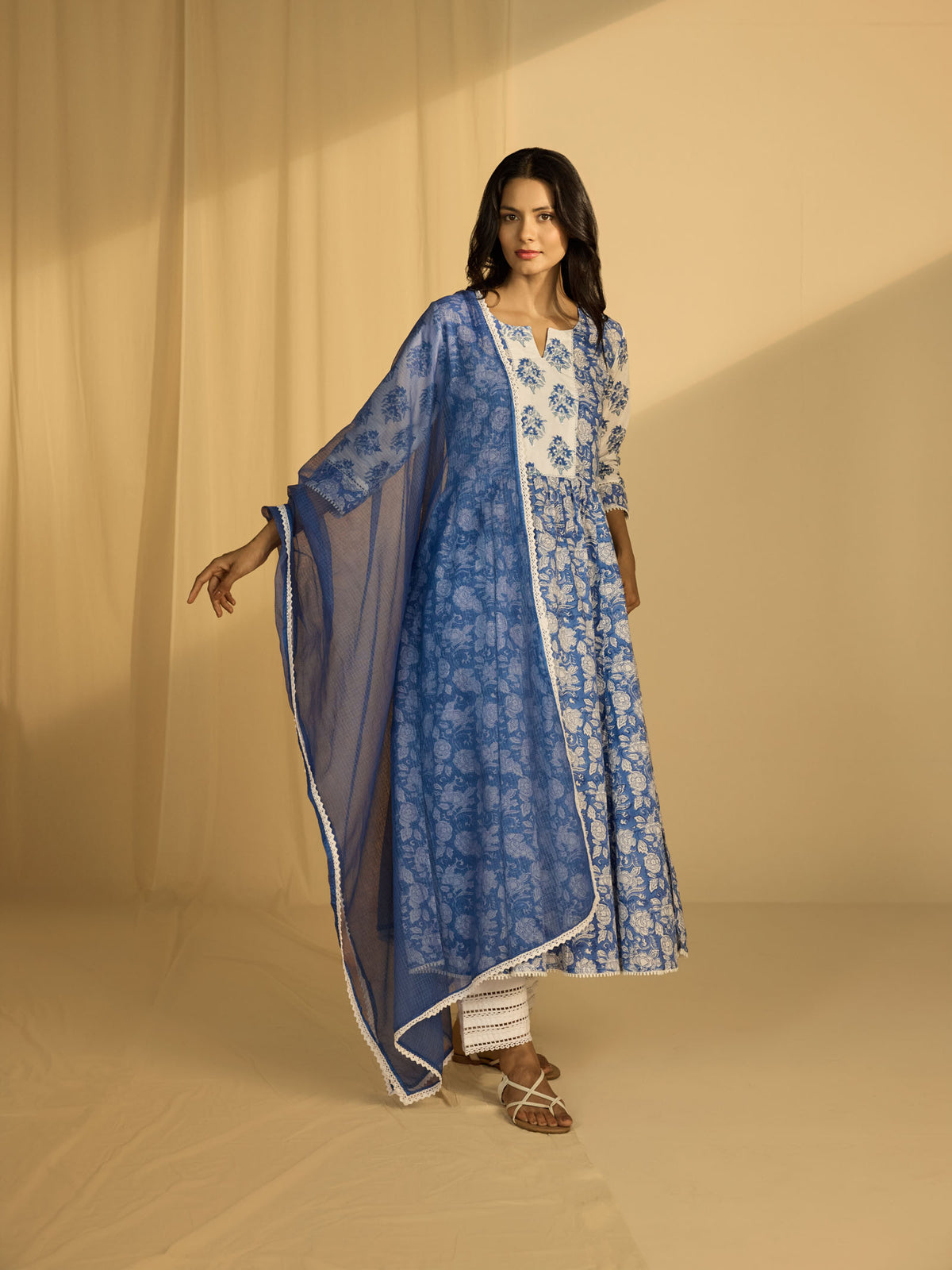 Busy Blue Kota Dupatta