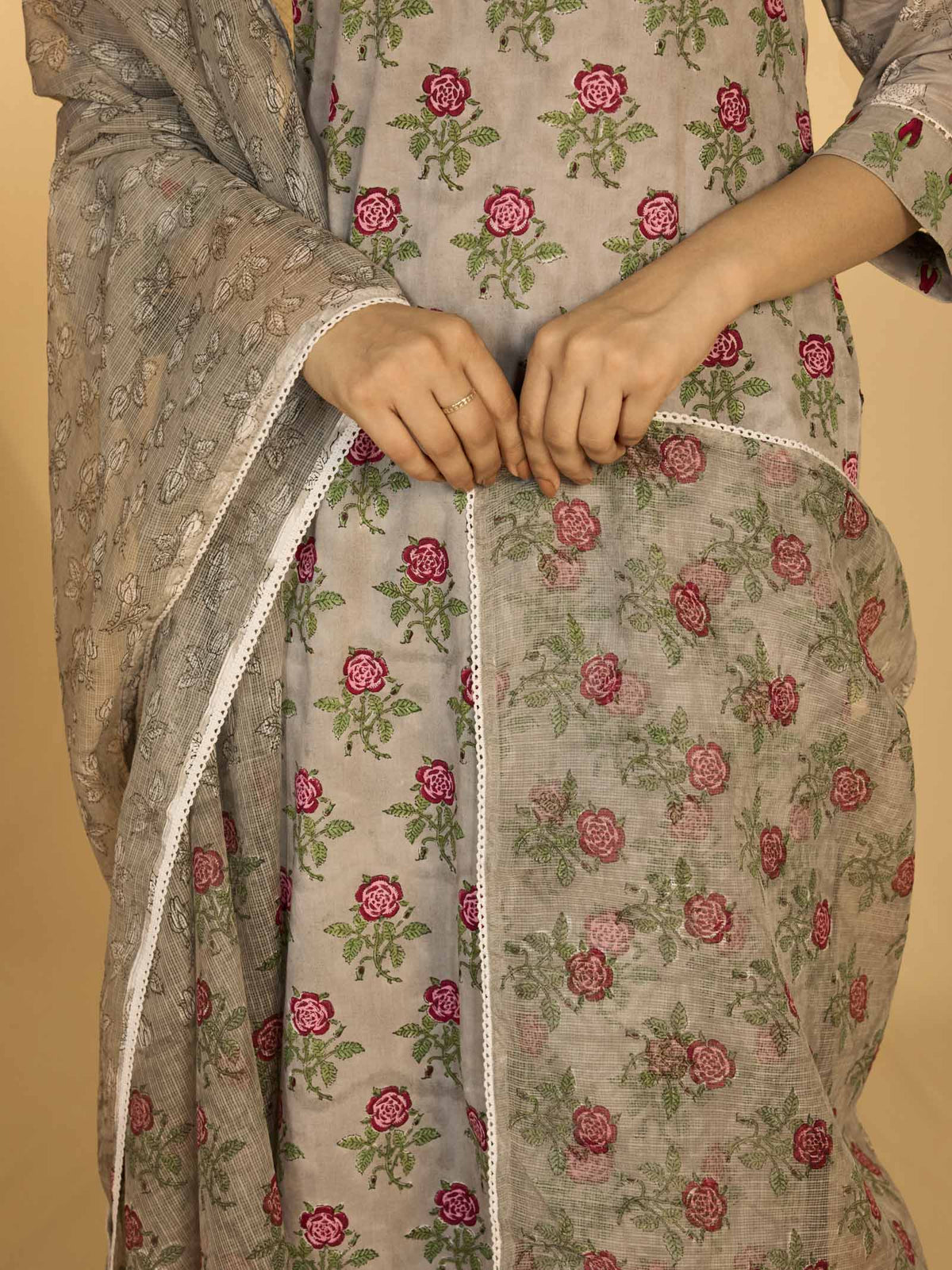 Dove Grey Kota Dupatta