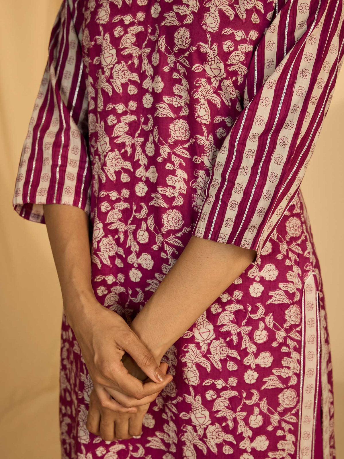 Purple Ink Cotton Kurta
