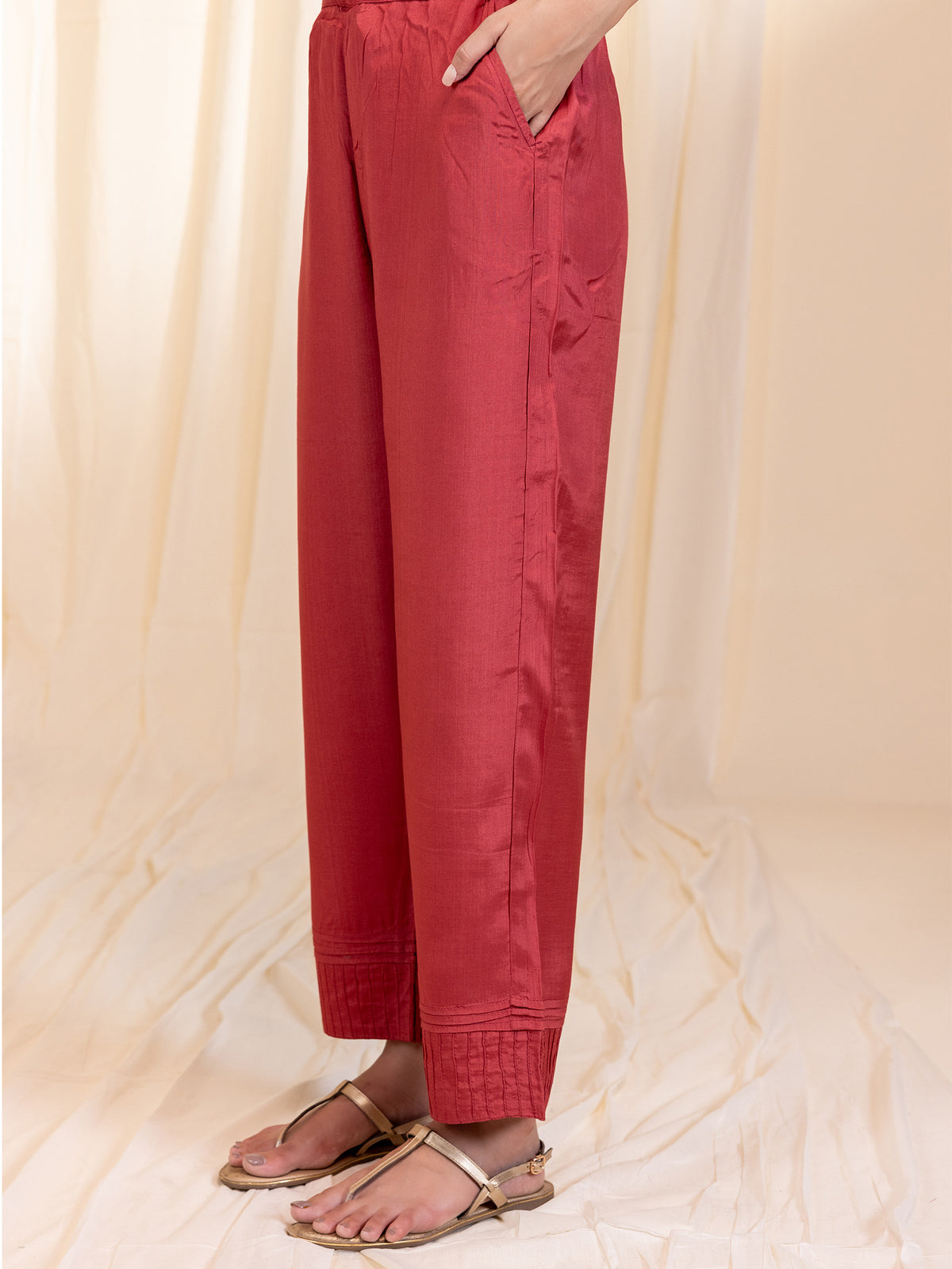 Golden Hues Bamboo Silk Straight Pant