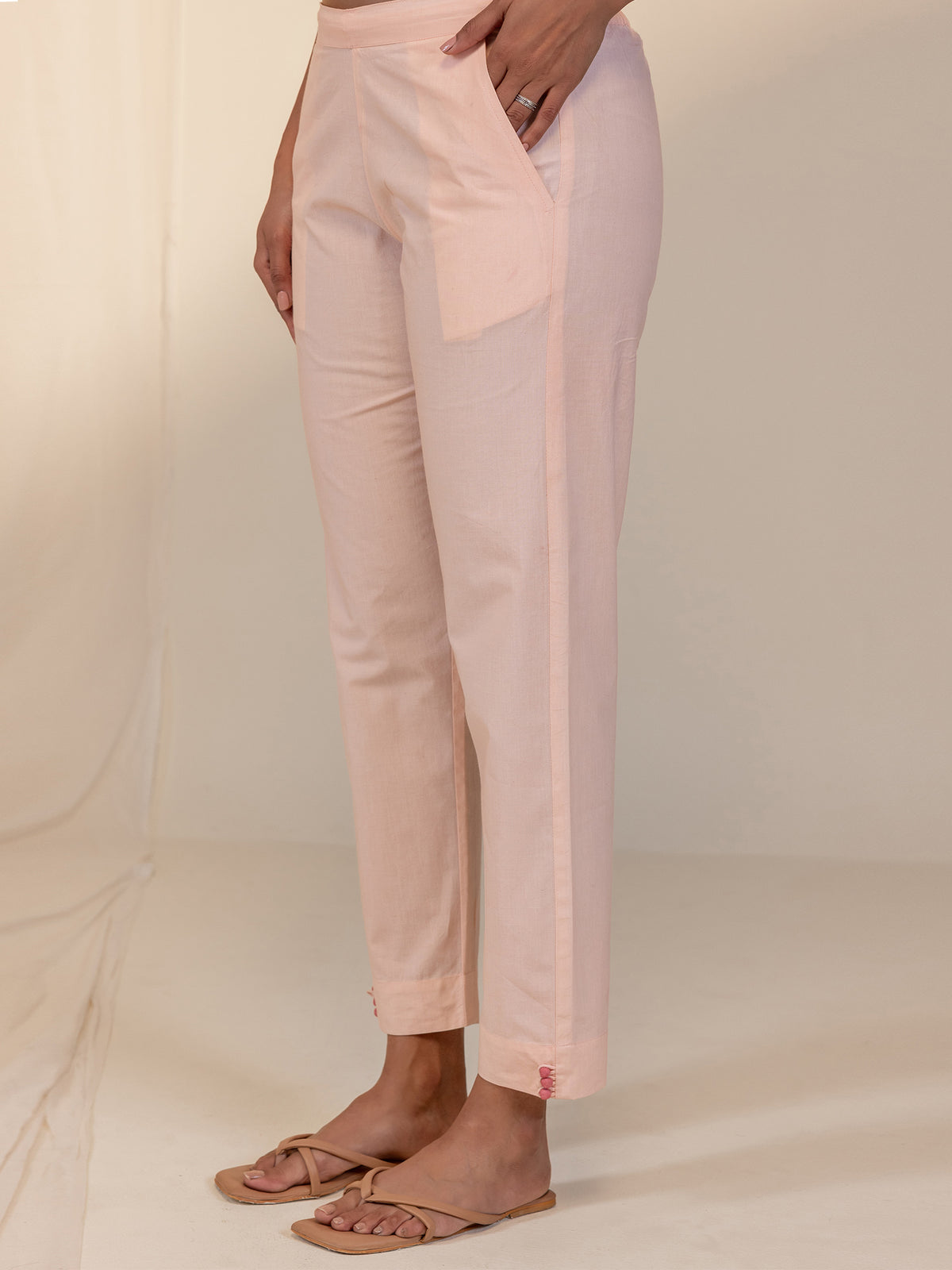 WITP Peach Cotton Cigarette Pant