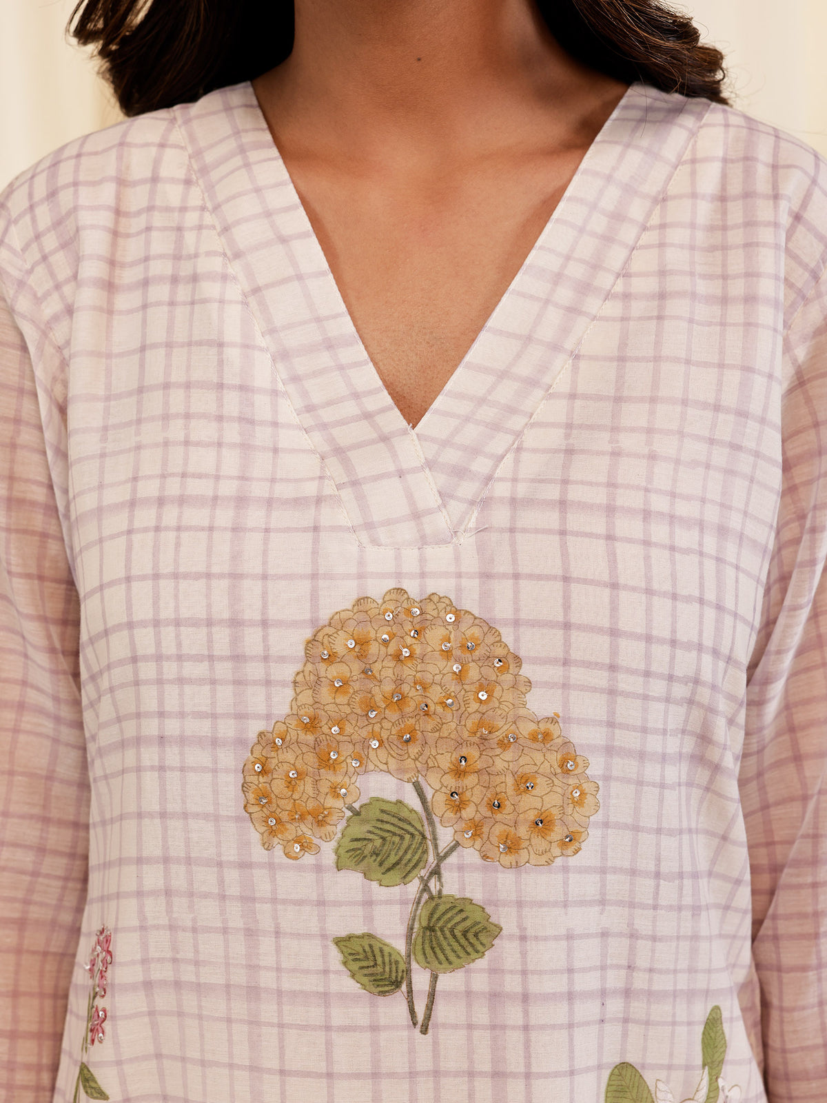 Fussy Fusion Lavender Chanderi Kurta