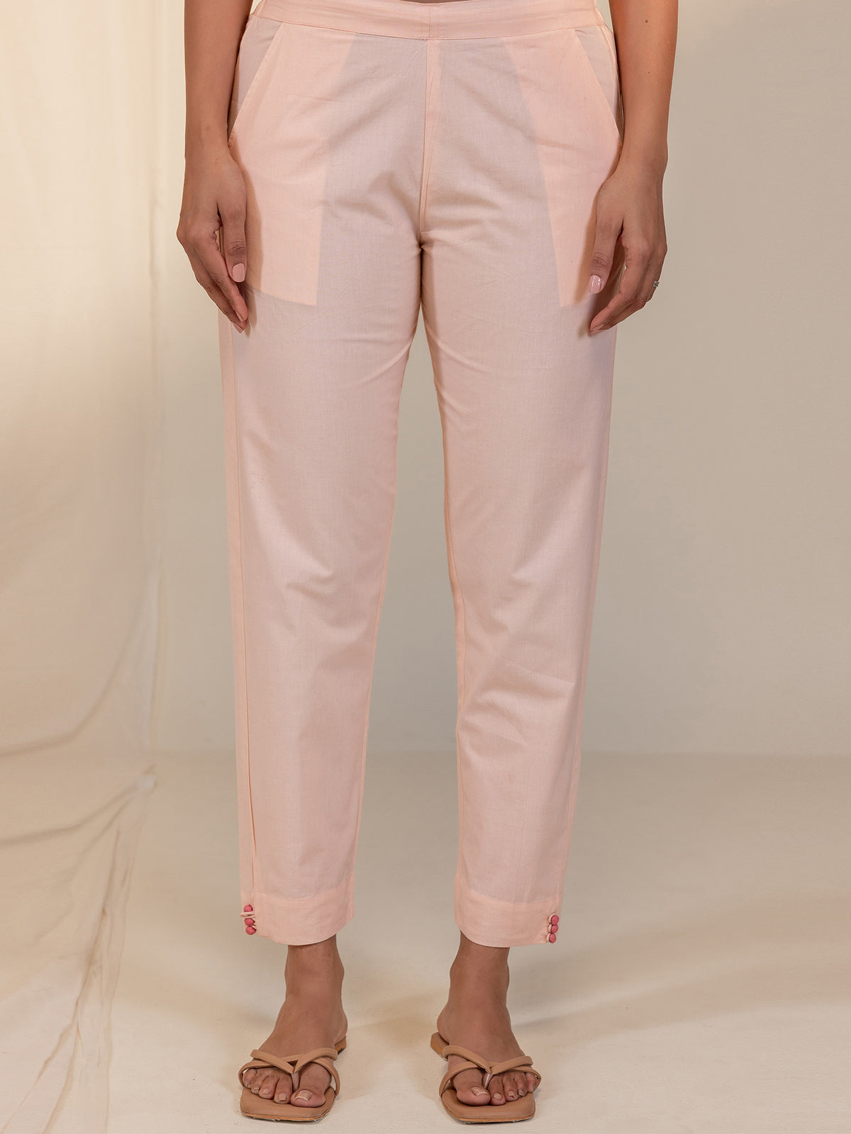 WITP Peach Cotton Cigarette Pant