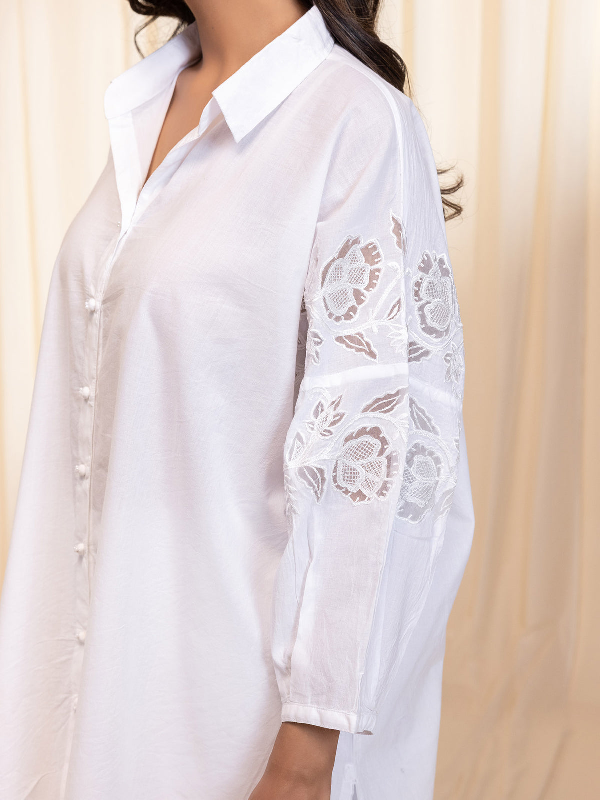 White Wash Exclusive EMB Madras Cotton Shirt