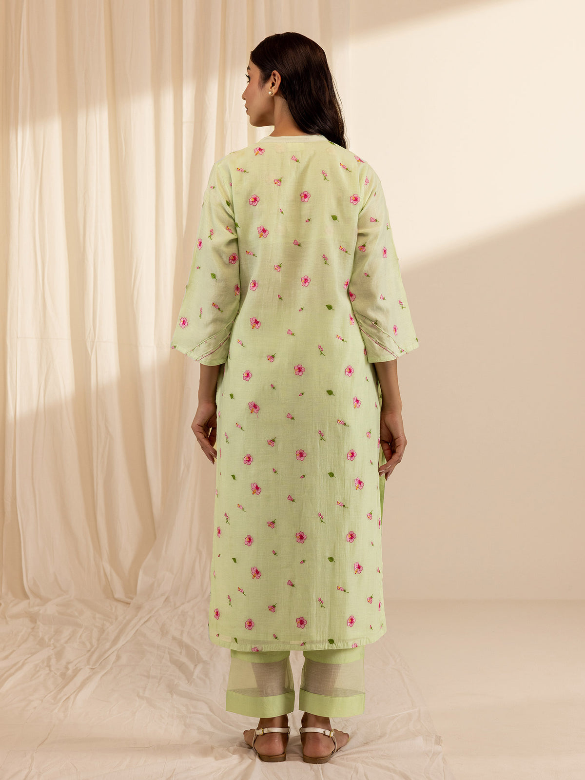 Alice In Wonderland Green Chanderi Kurta
