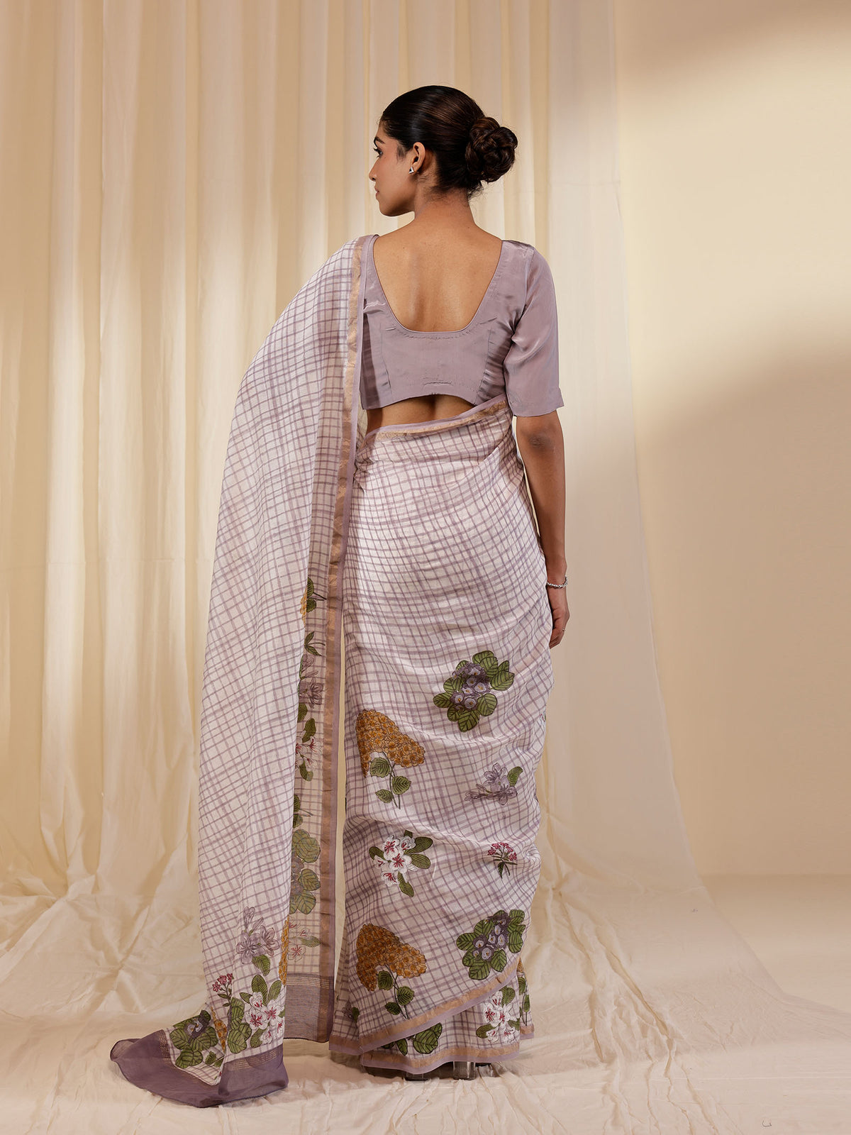 Fussy Fusion Lavender Chanderi Saree