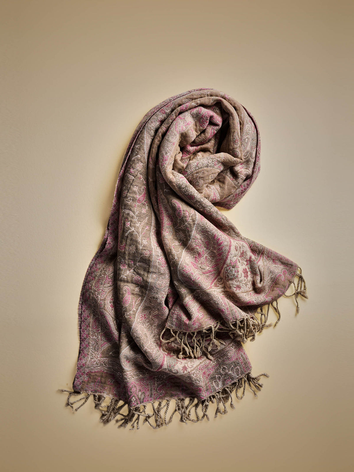 Woollen Throw Jamawar Weaves - Pink