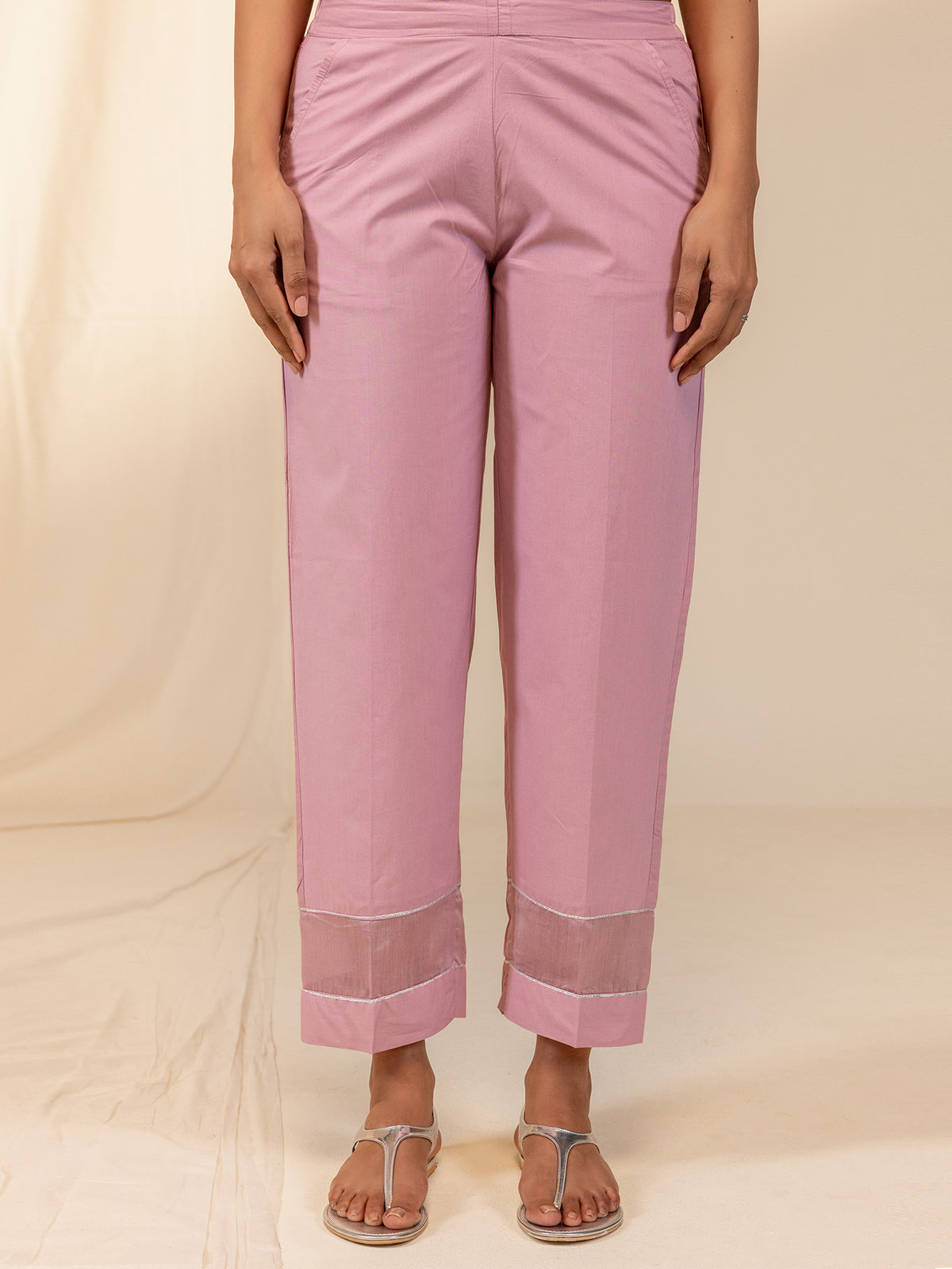 Silver Smith Pink Cotton Straight Pant