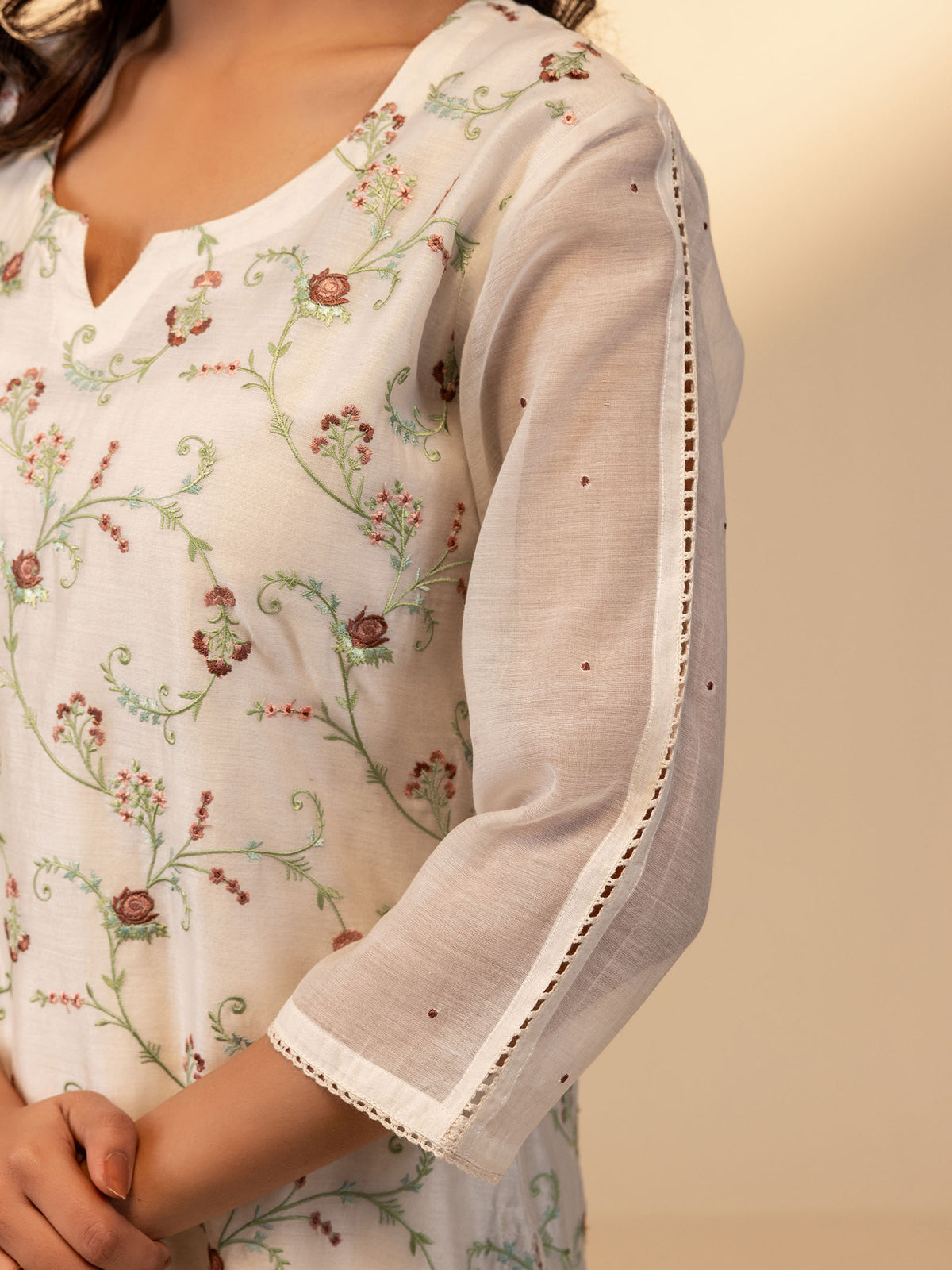 Skin Tones Ivory Chanderi Kurta