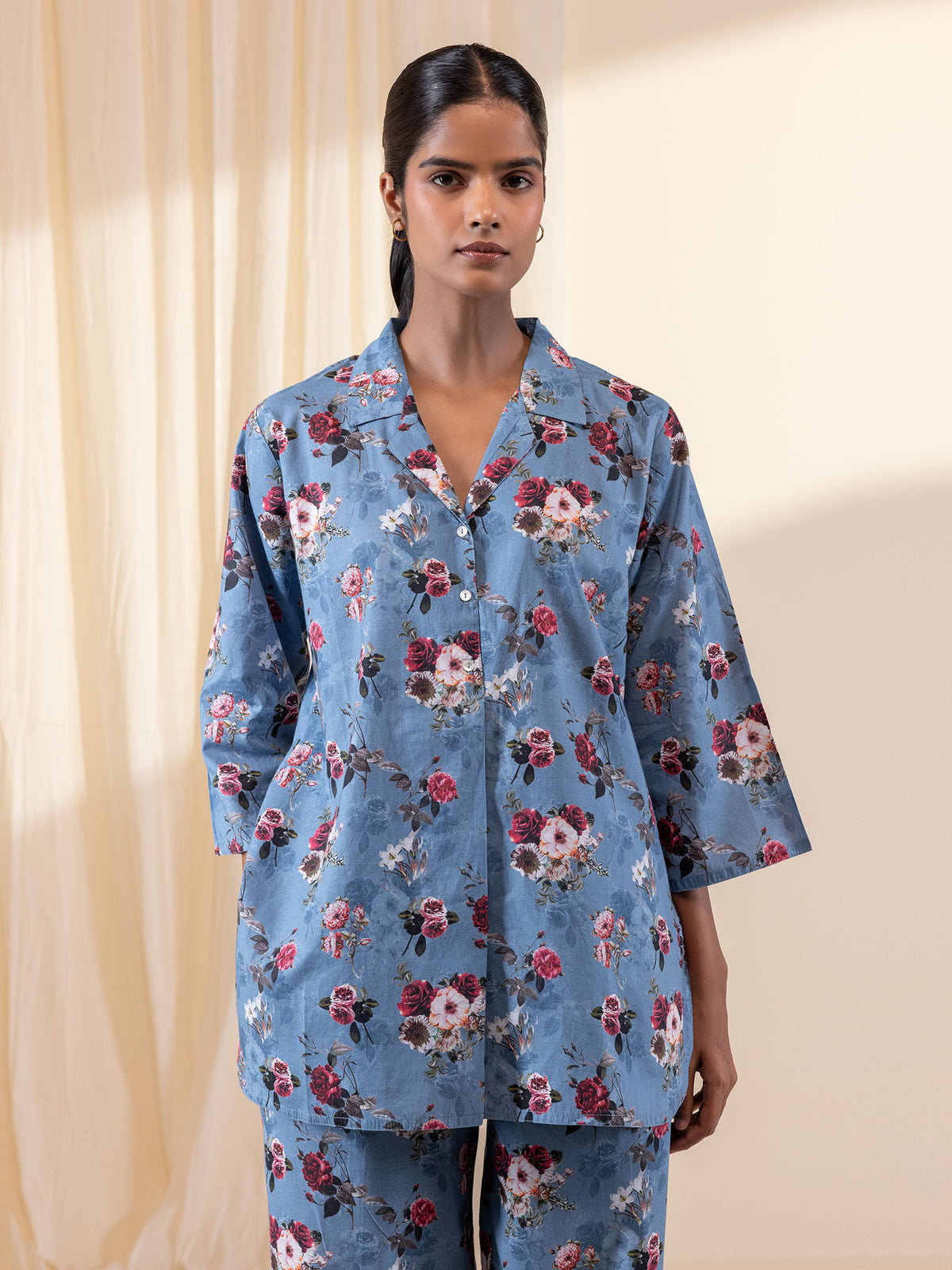 Twilight Florals Voile Night Suit