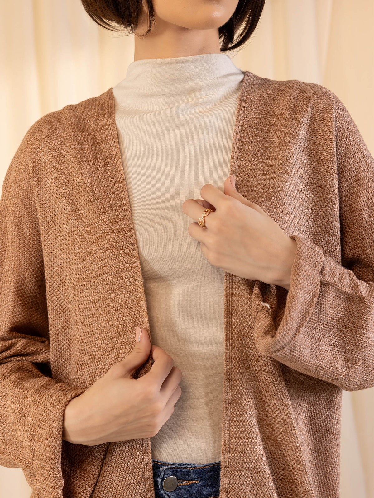 Woollen Shrug - Beige