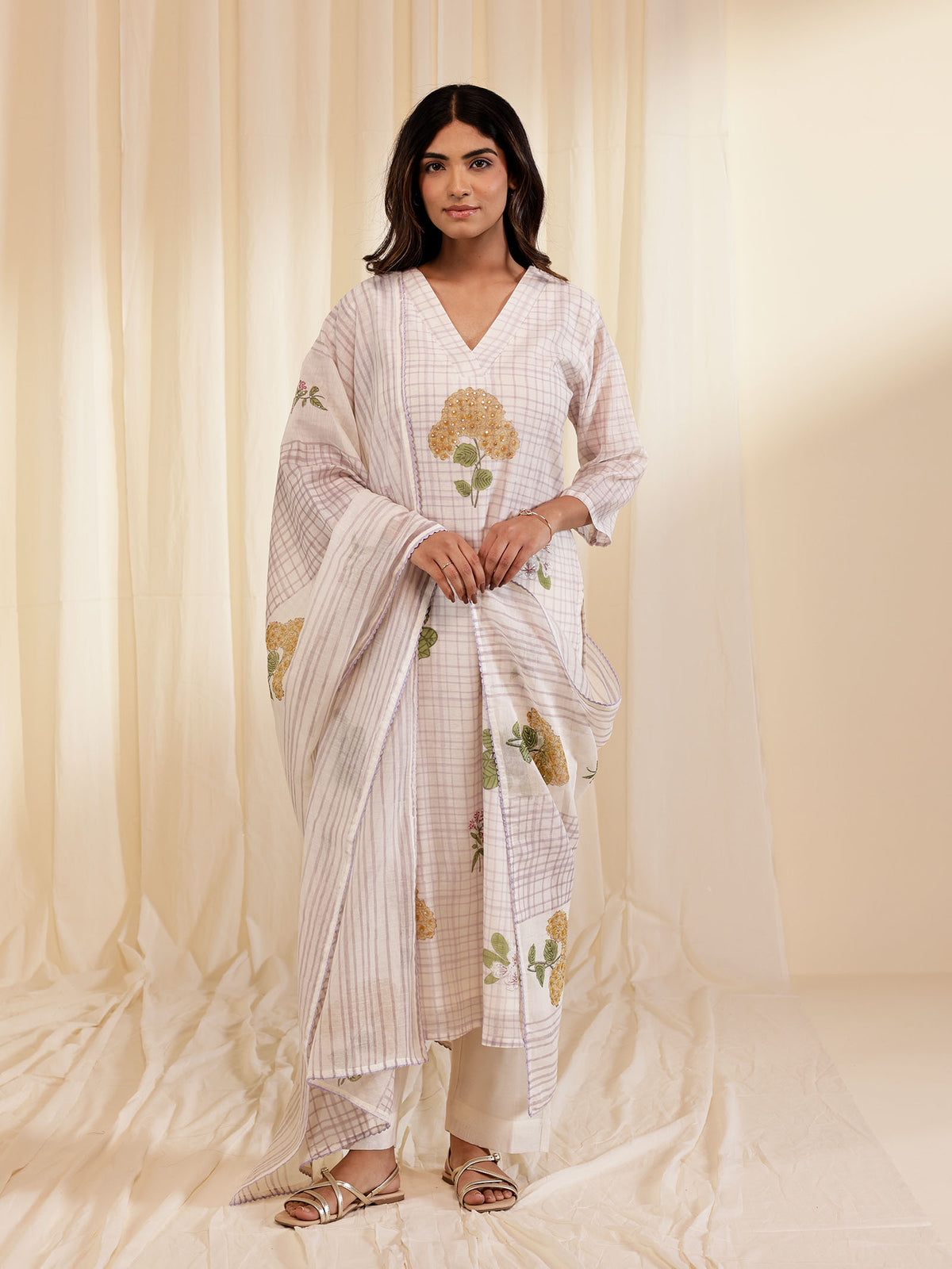 Fussy Fusion Lavender Chanderi Dupatta