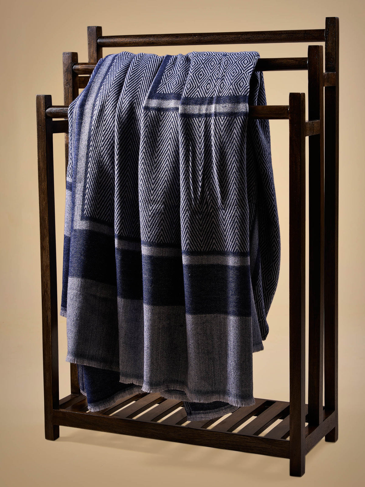 Woollen Throw Handloom- Blue