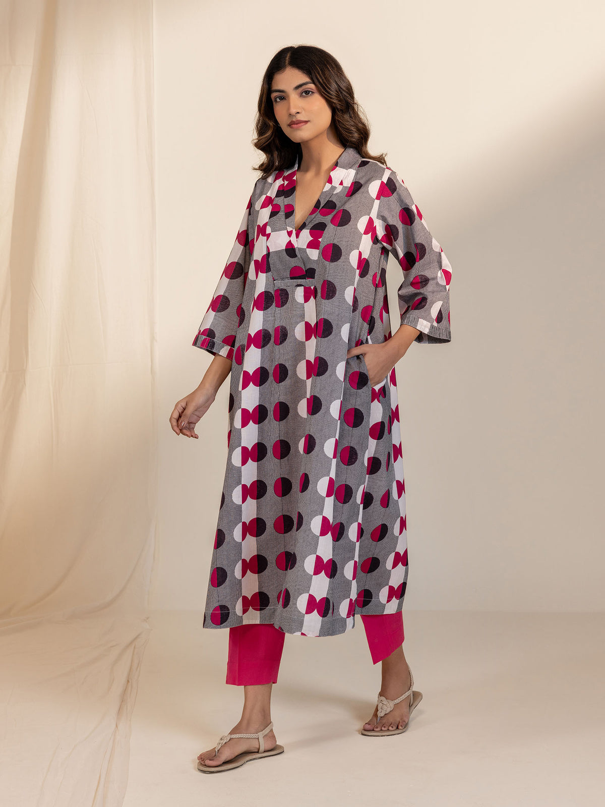 Colour Chrome Magenta Cotton Kurta