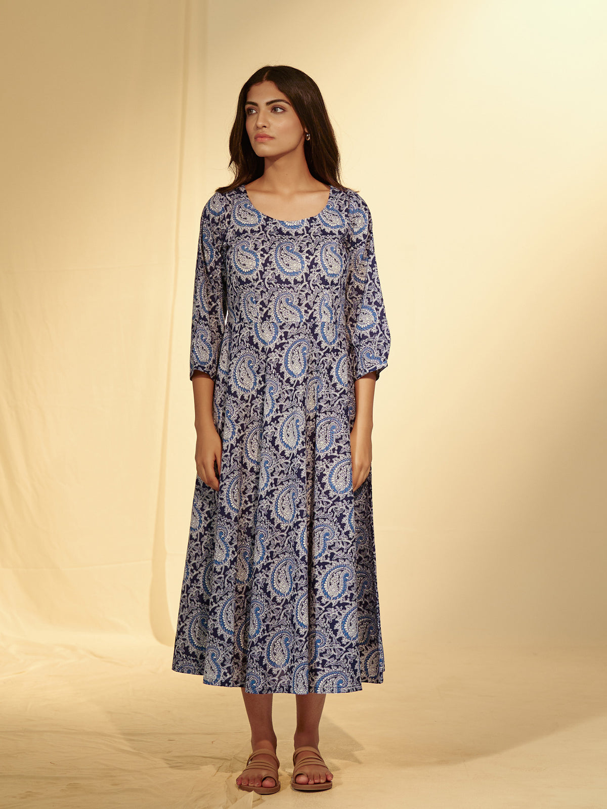 Paisley Blue Cotton Dress