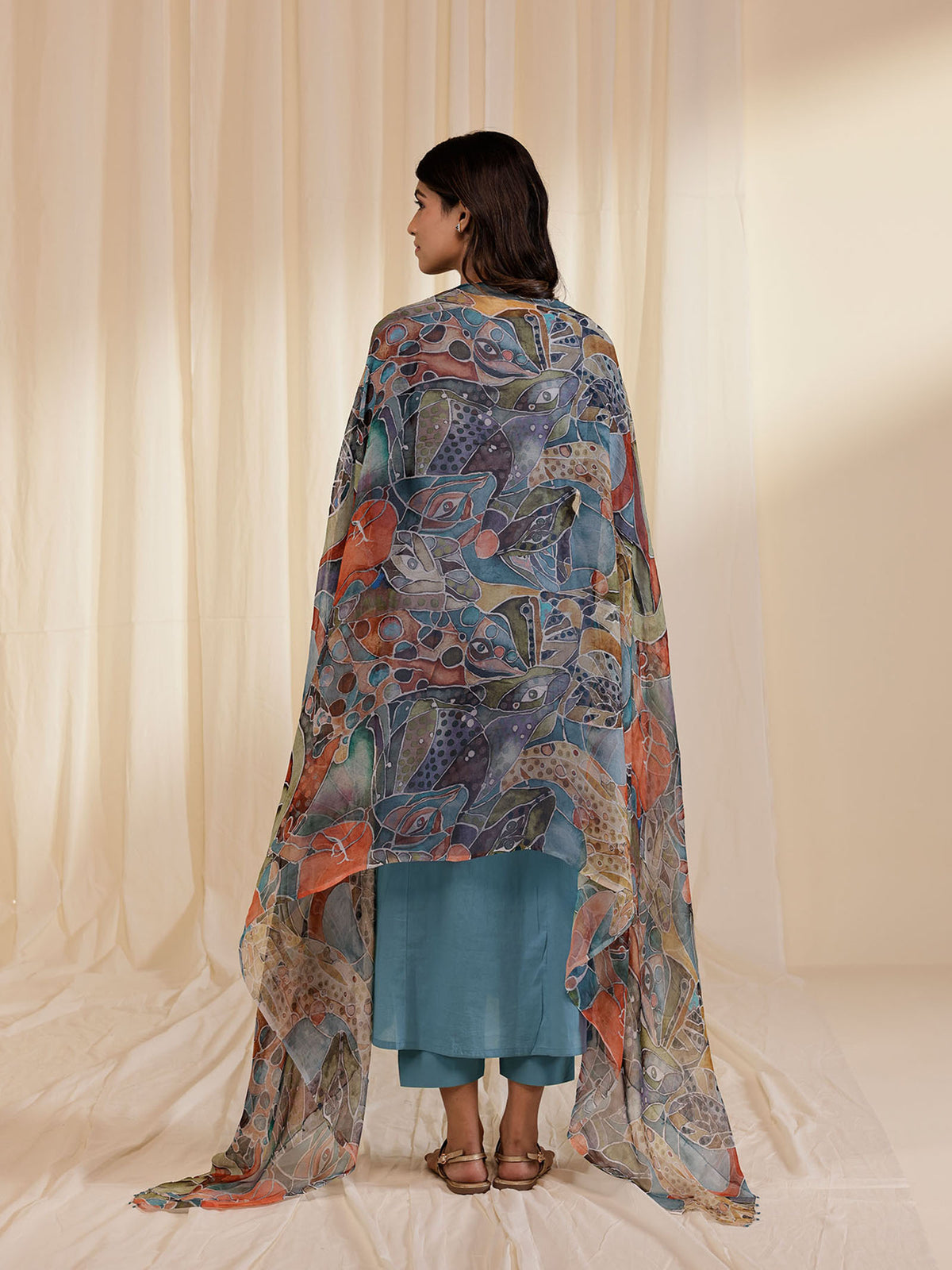 Trance Busy Blue Chiffon Dupatta