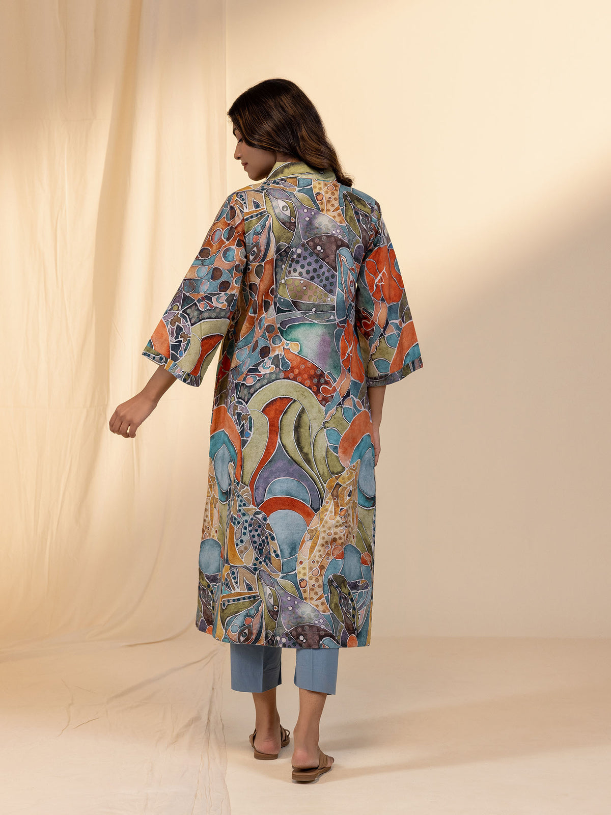Trance Busy Blue Cotton Kurta