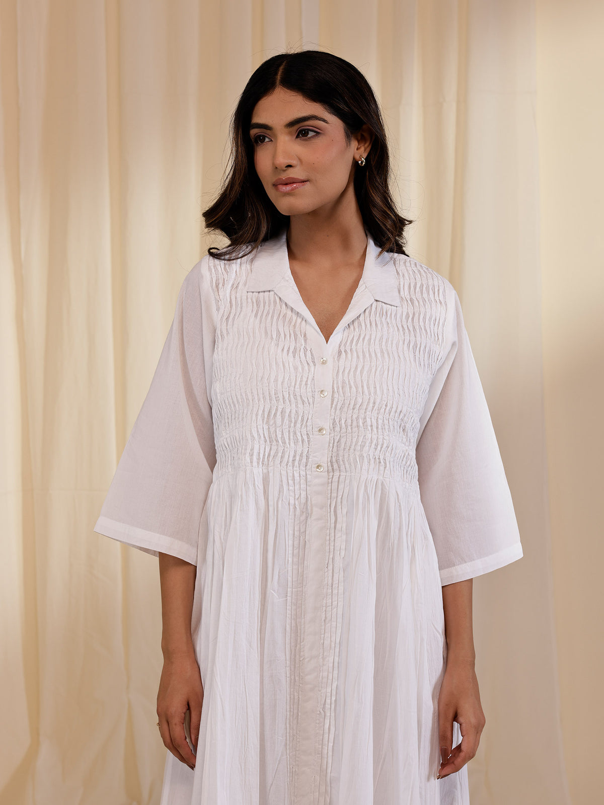 White Wash Waves Voile Kurta