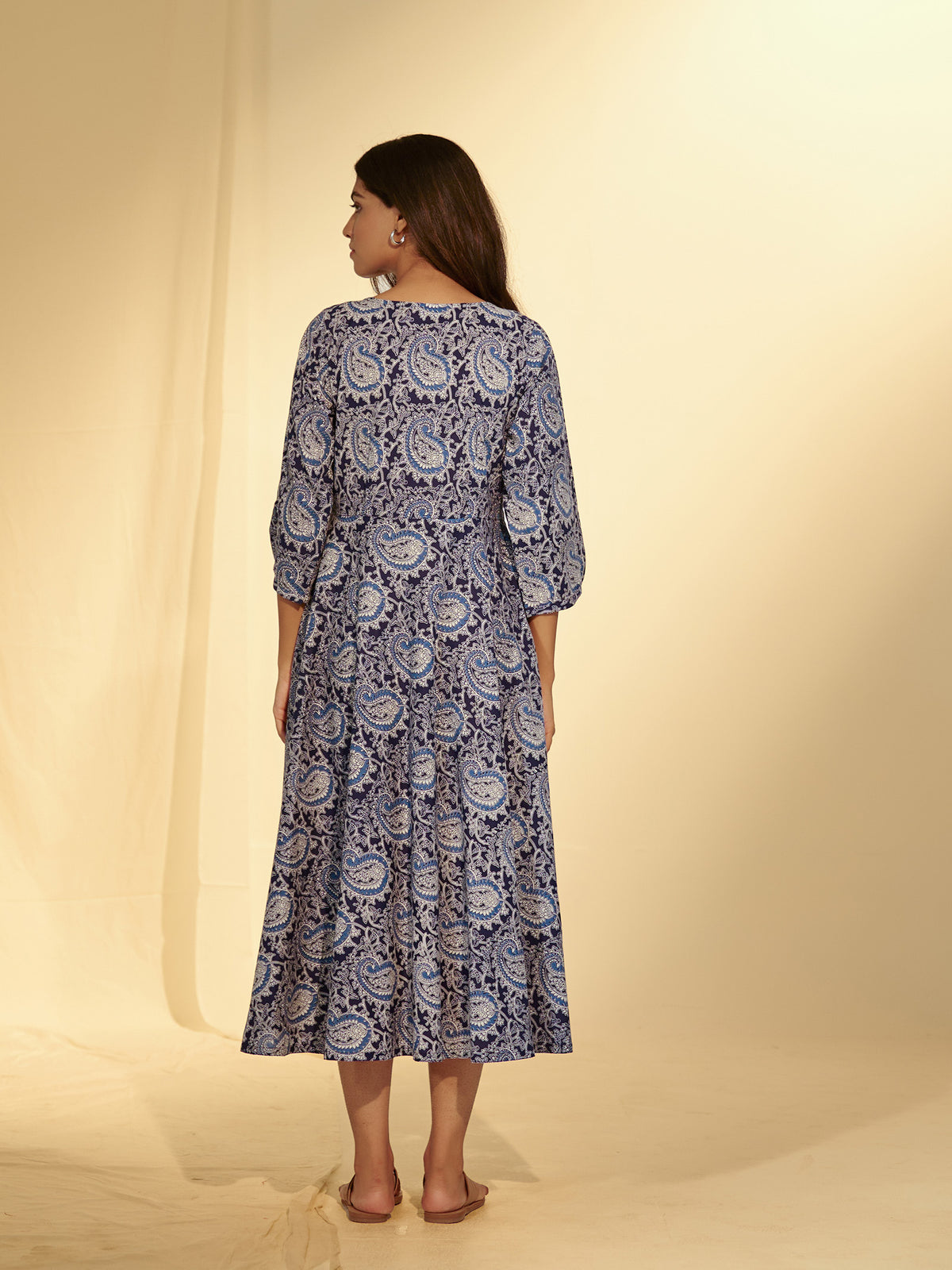 Paisley Blue Cotton Dress