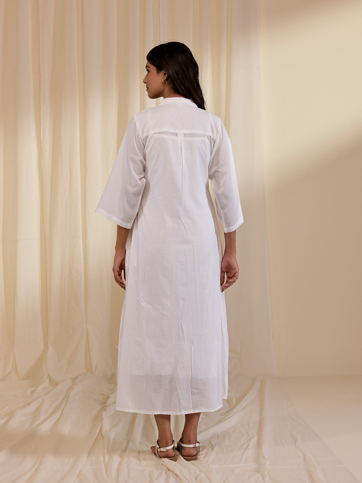 White Wash Waves Voile Kurta