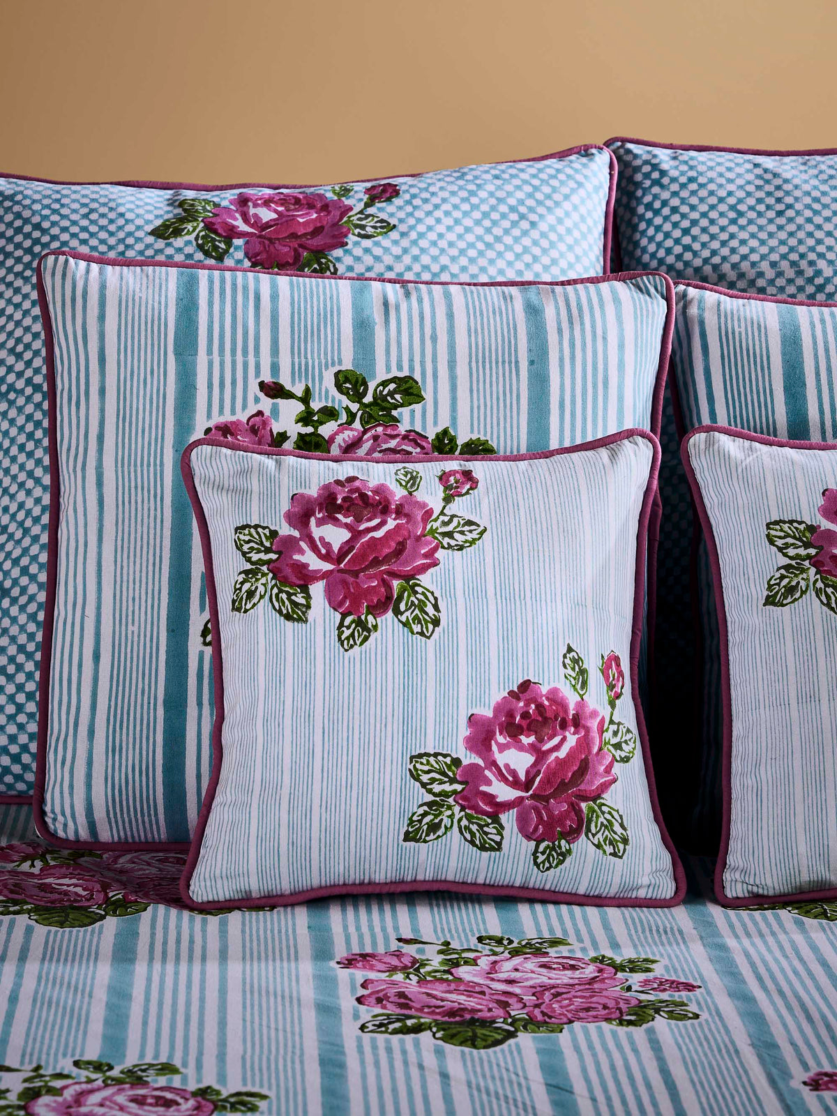 Cottage Rose 12" x 12" Cushion Cover