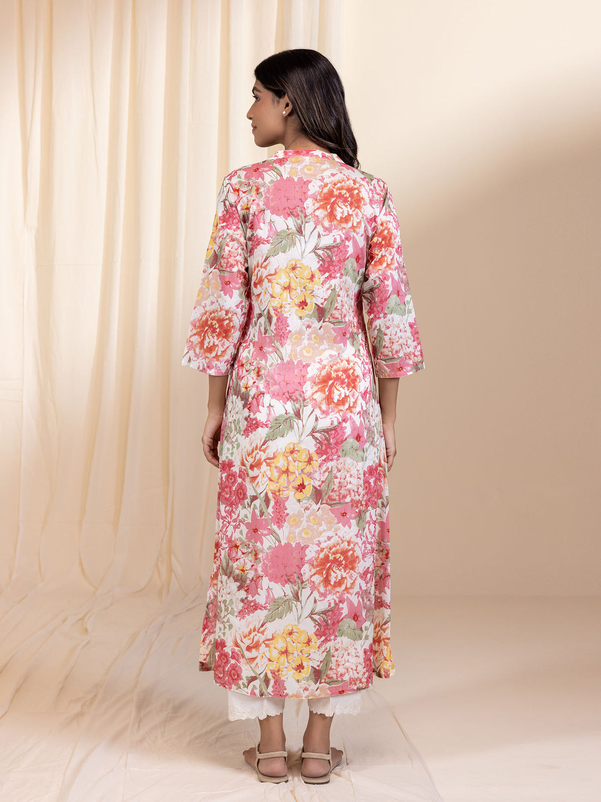 Bloom Peach Viscose Kurta