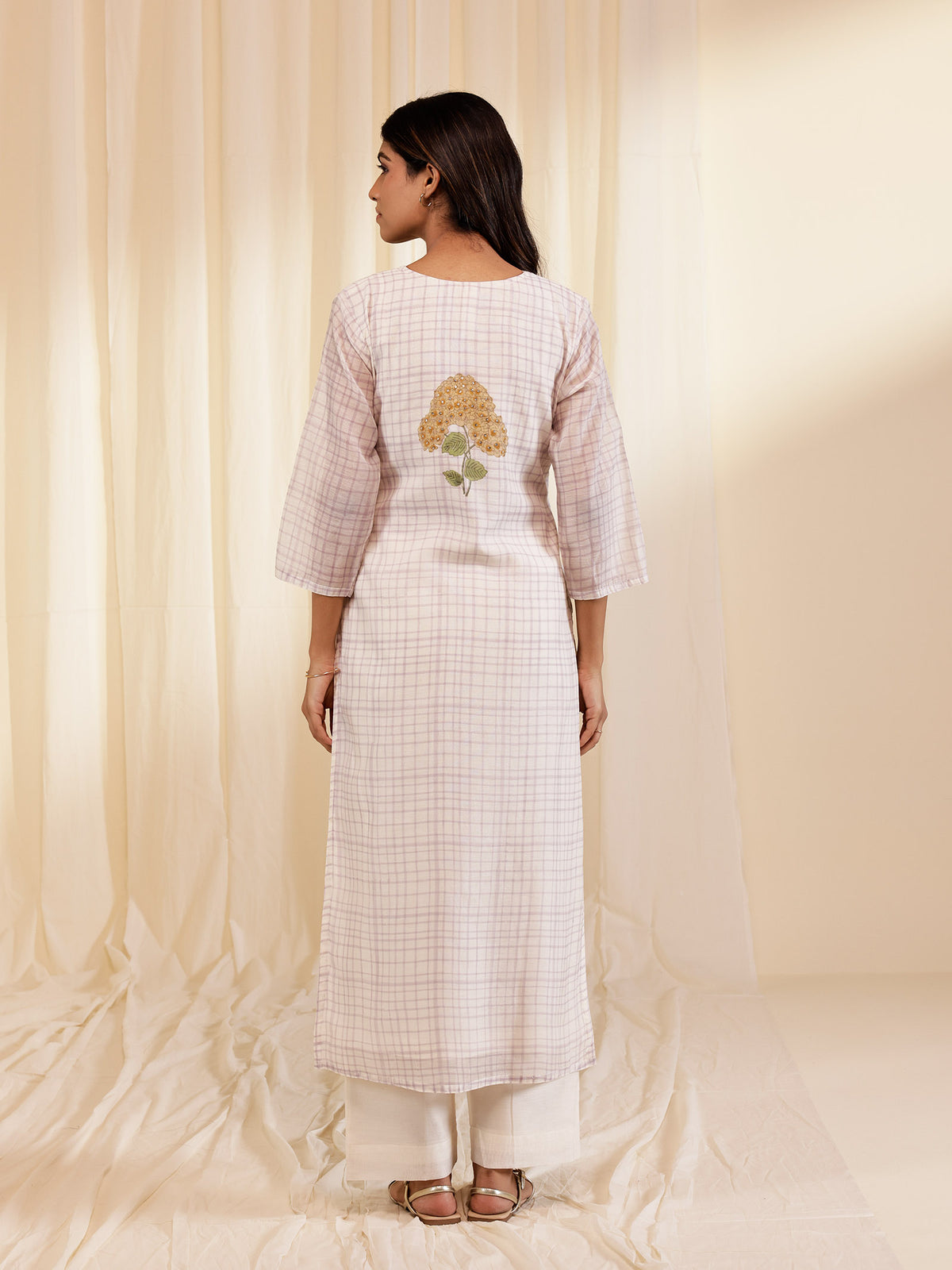 Fussy Fusion Lavender Chanderi Kurta