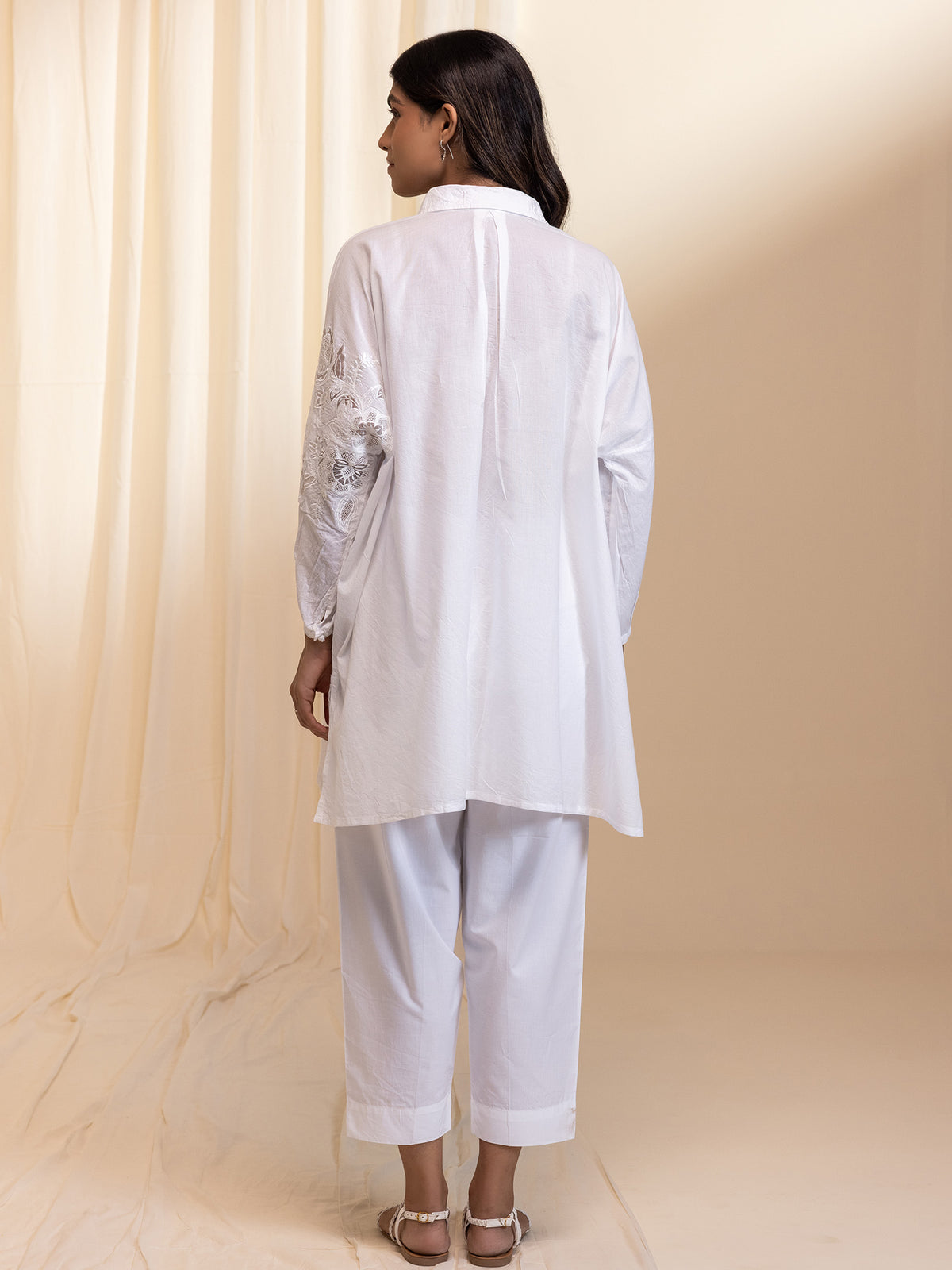 White Wash Exclusive EMB Madras Cotton Shirt