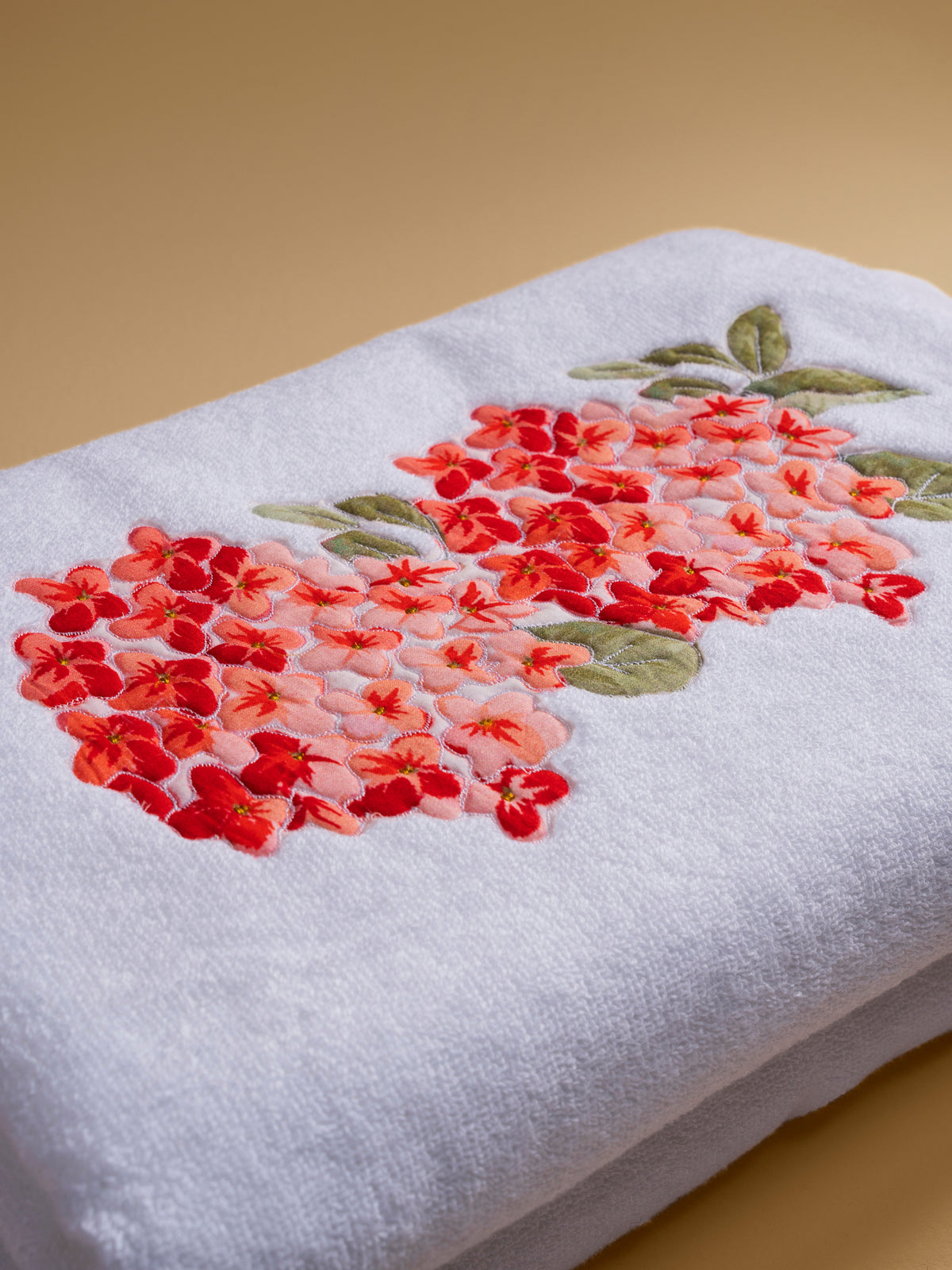 Red Ixora Bath Towel