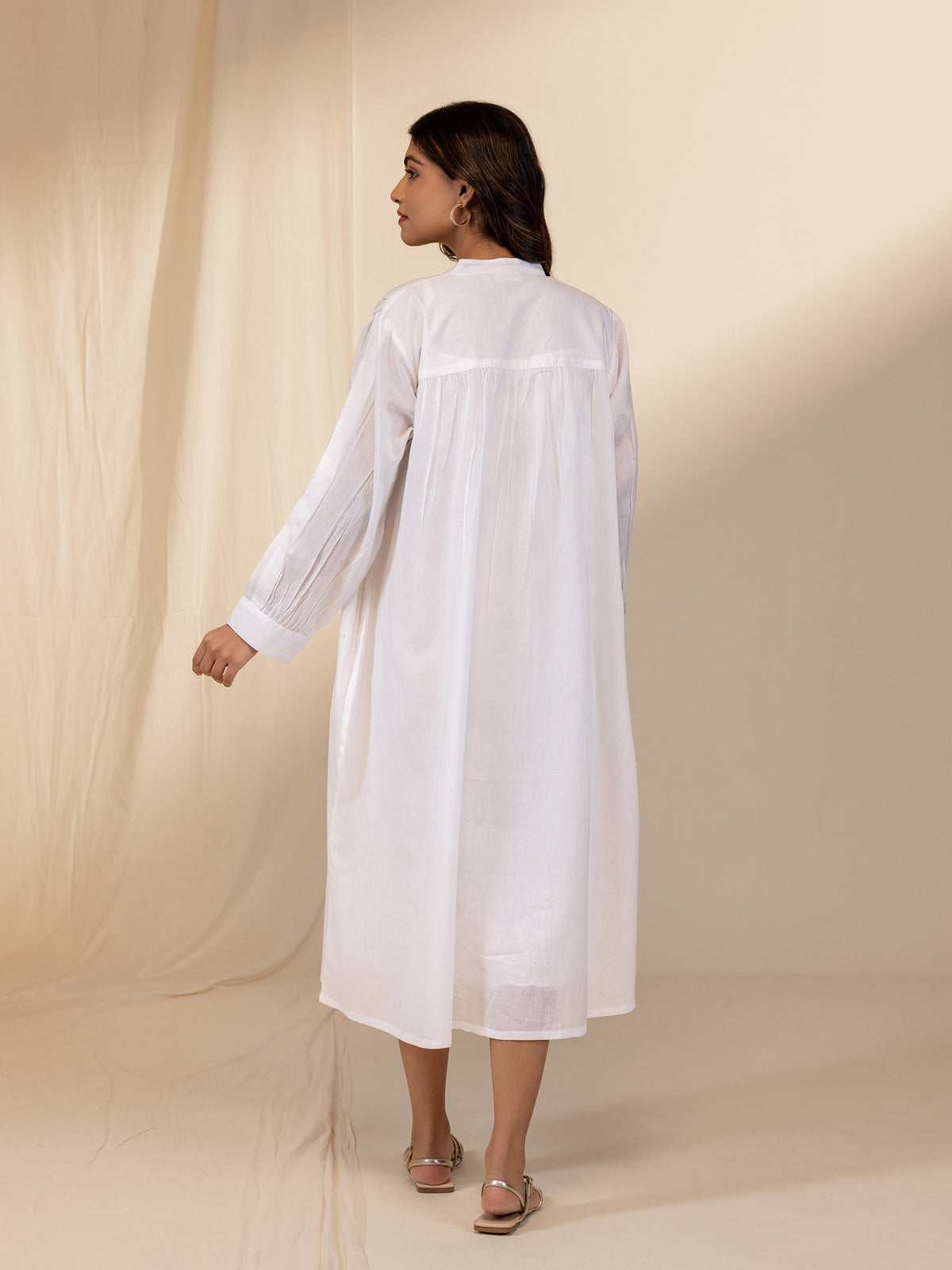 White Wash Mukaish Voile Tunic