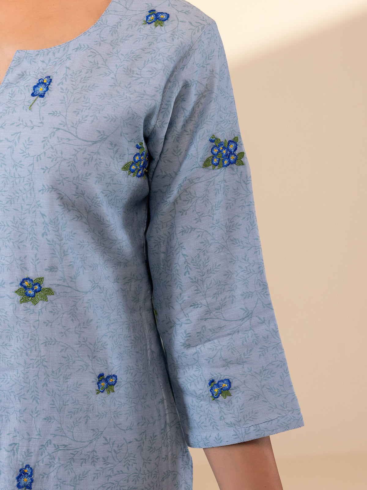 Alice In Wonderland Blue Chanderi Kurta