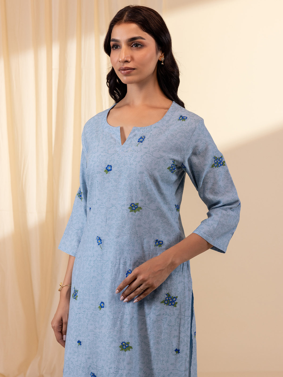 Alice In Wonderland Blue Chanderi Kurta