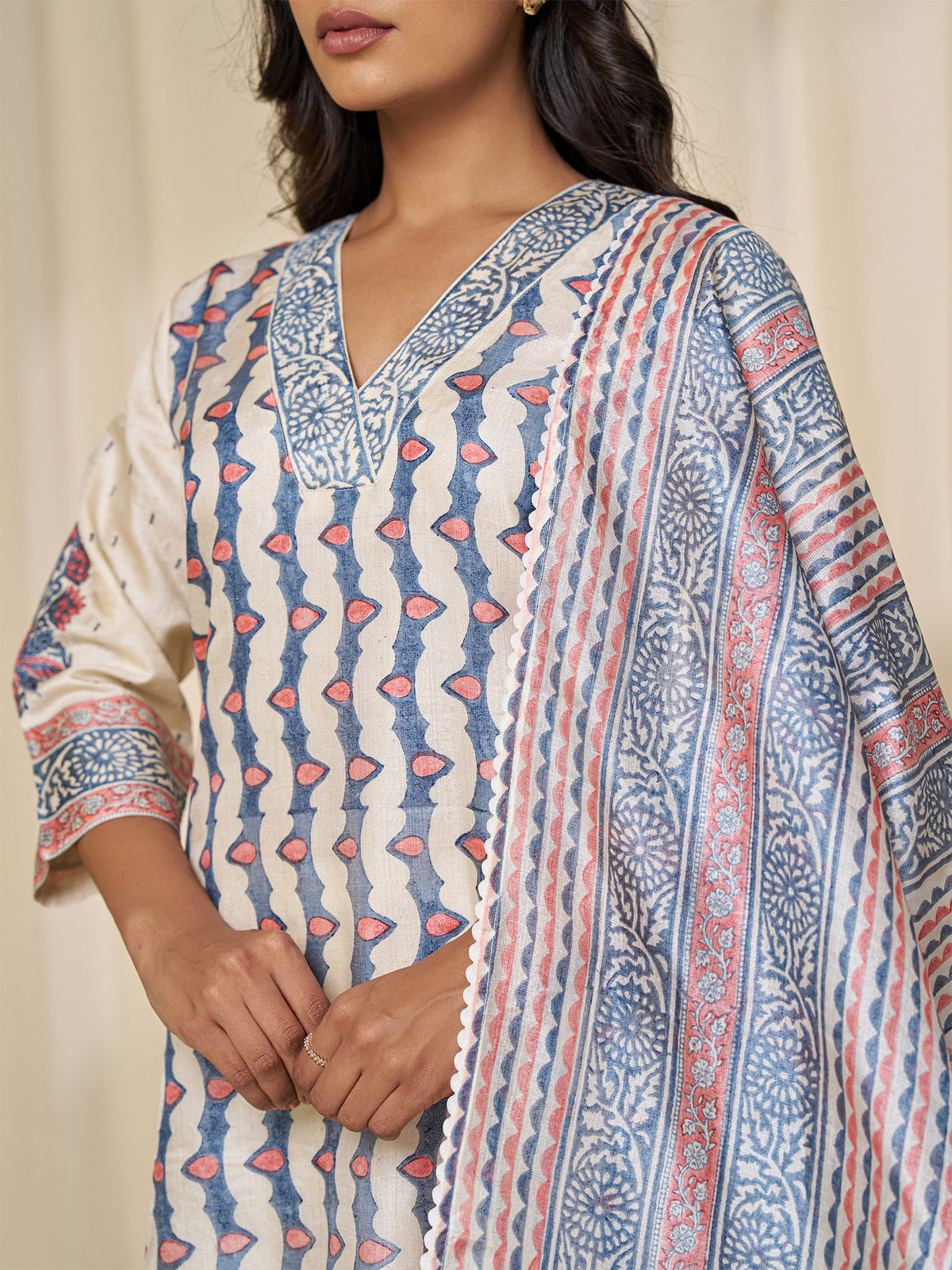 Badam Tussar Silk Dupatta