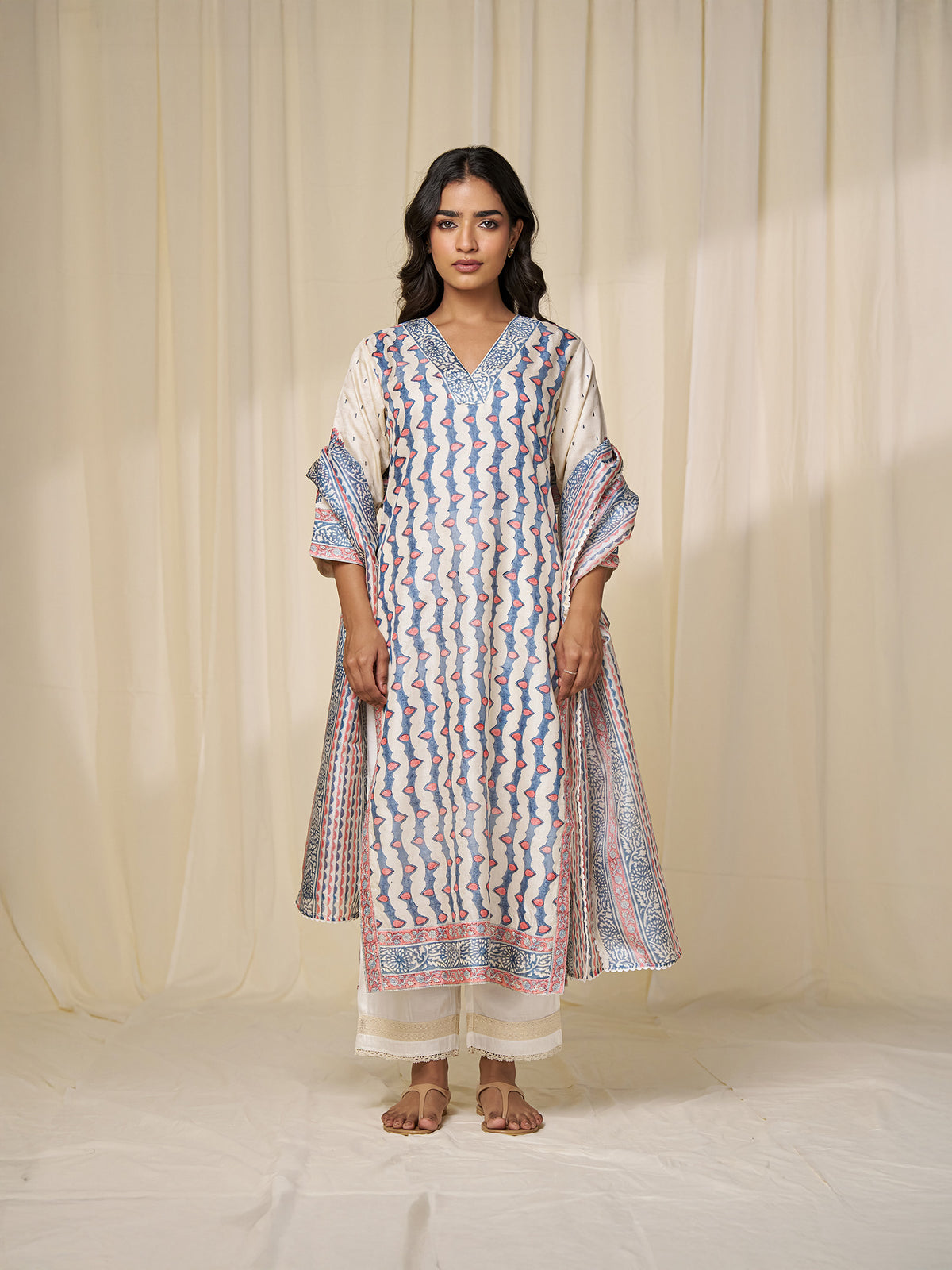 Badam Tussar Silk Kurta