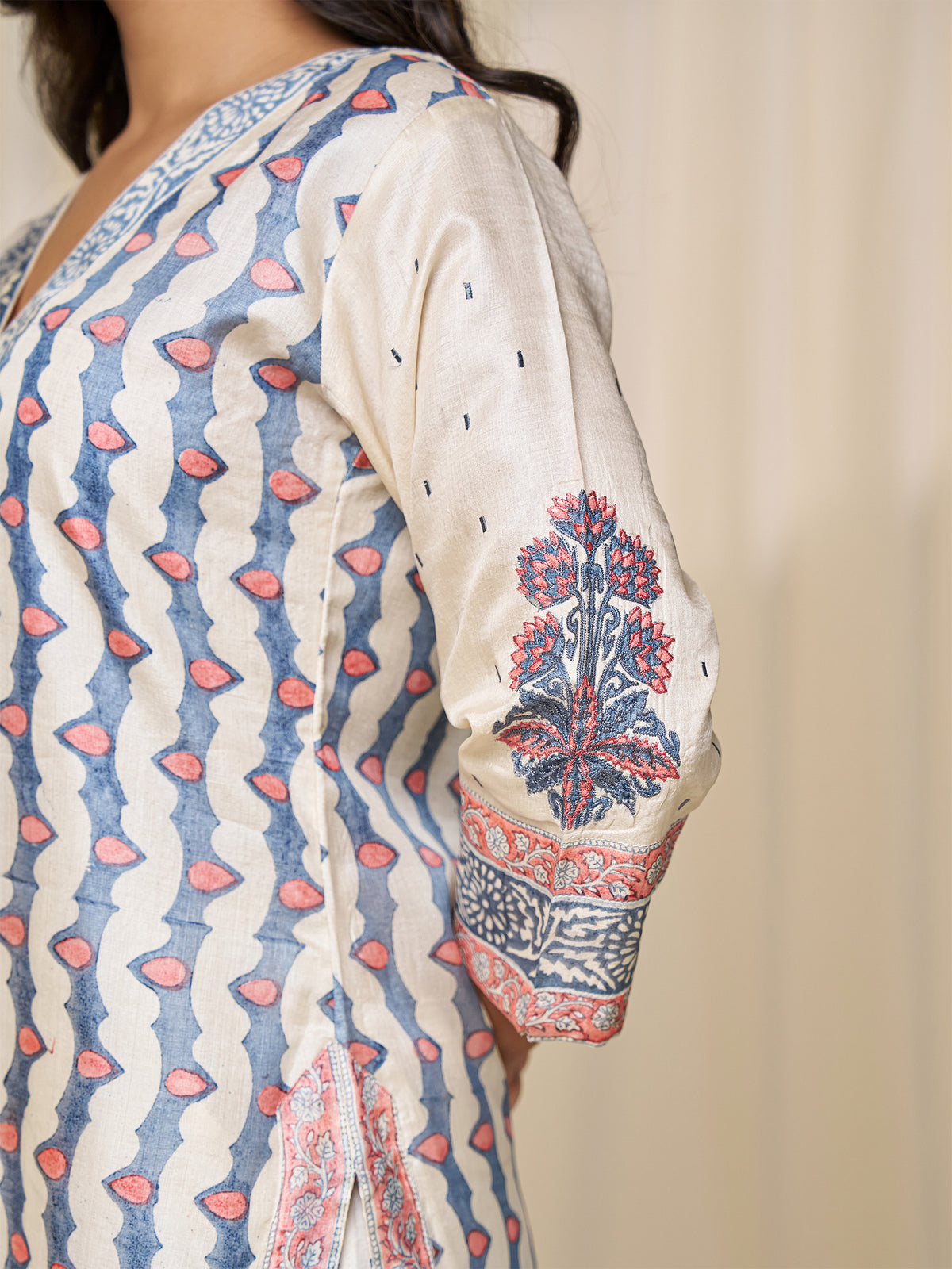 Badam Tussar Silk Kurta