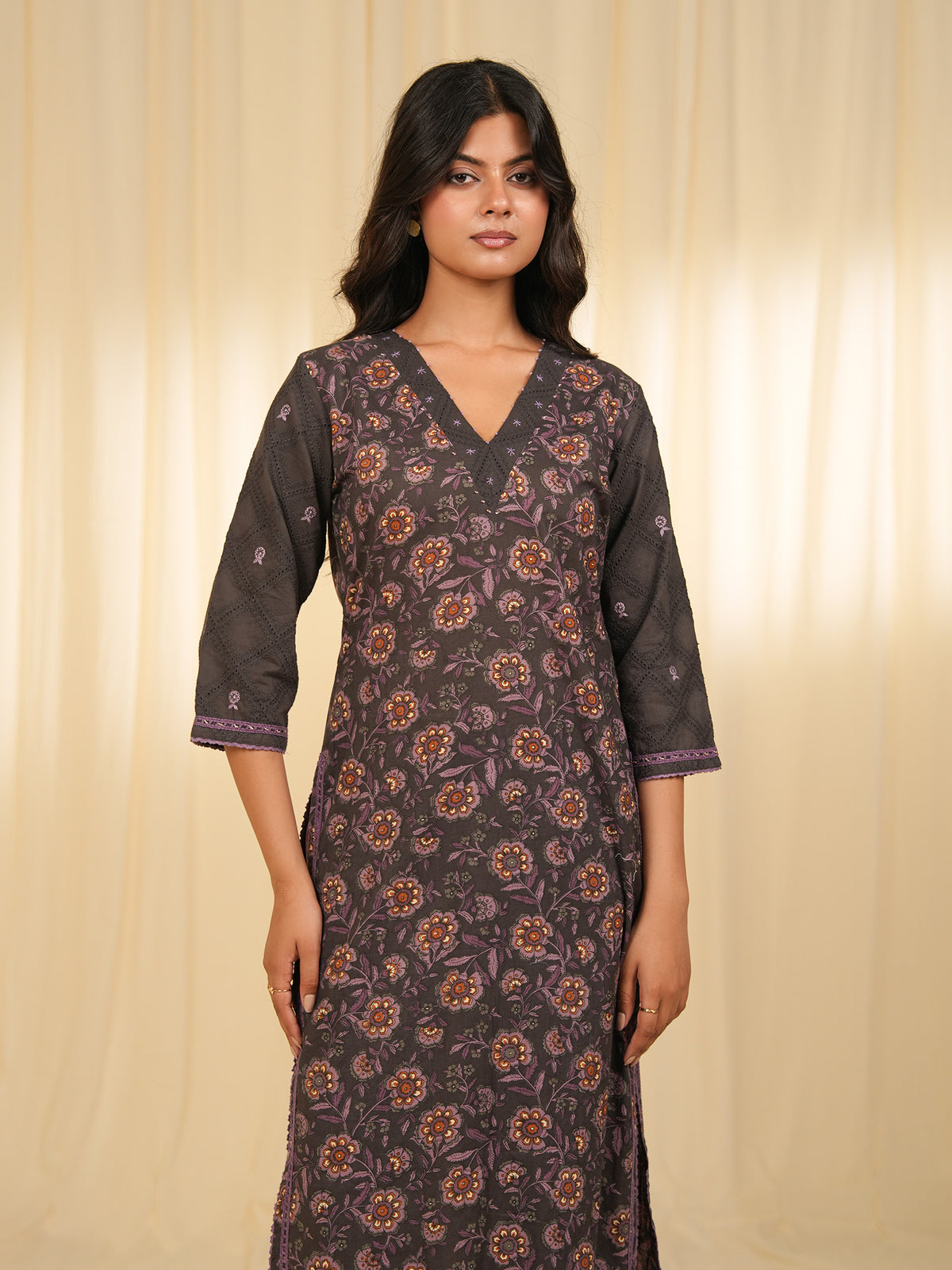 Bandra Brown Cotton Kurta