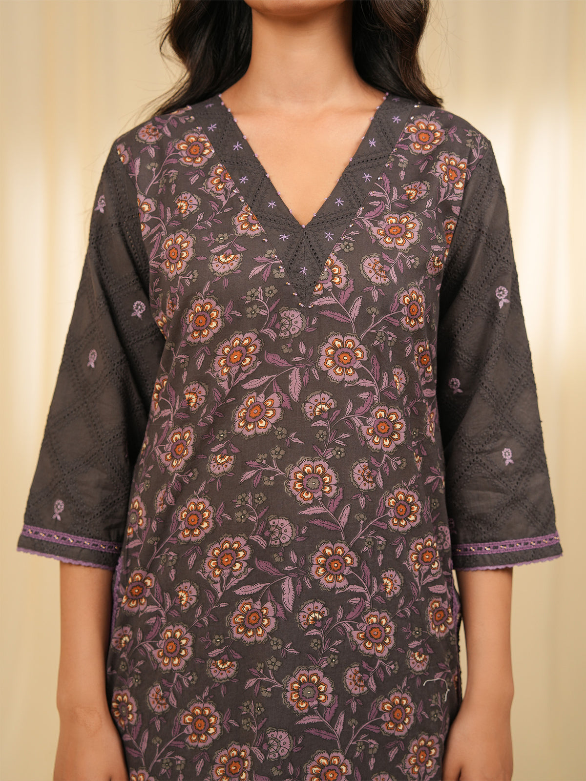 Bandra Brown Cotton Kurta