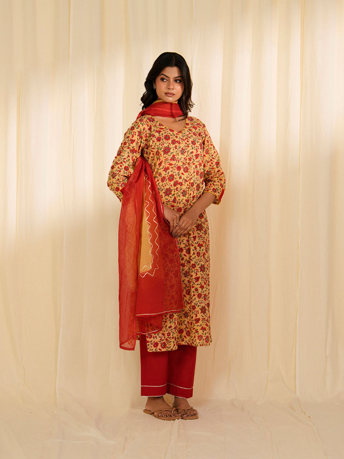 Basanti Voile Kurta