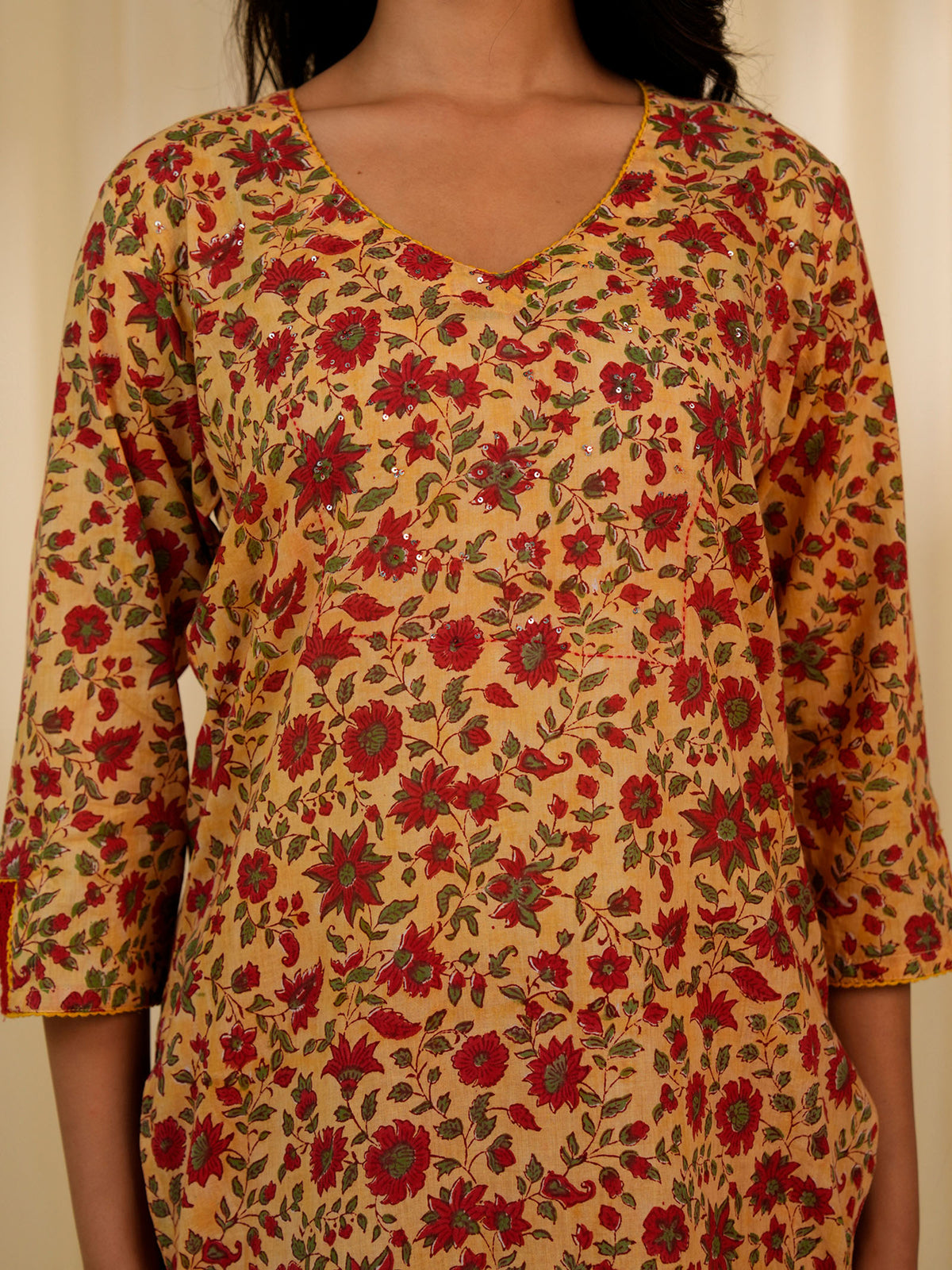 Basanti Voile Kurta