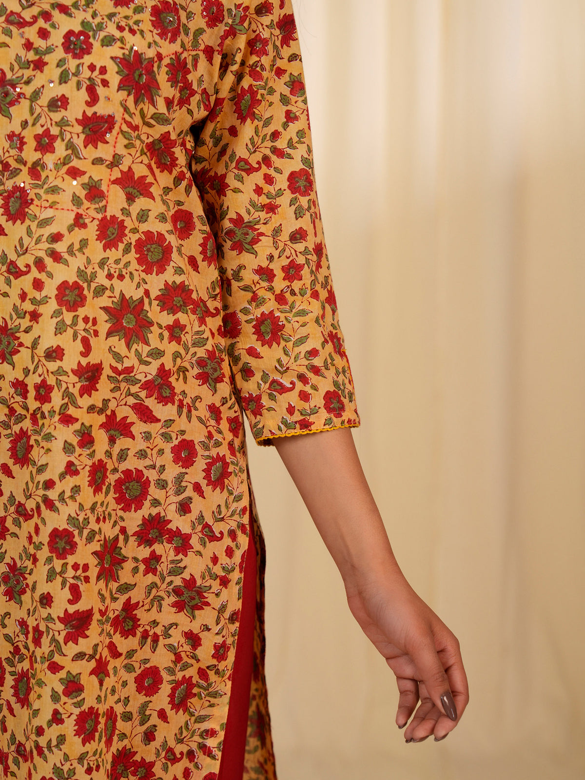 Basanti Voile Kurta