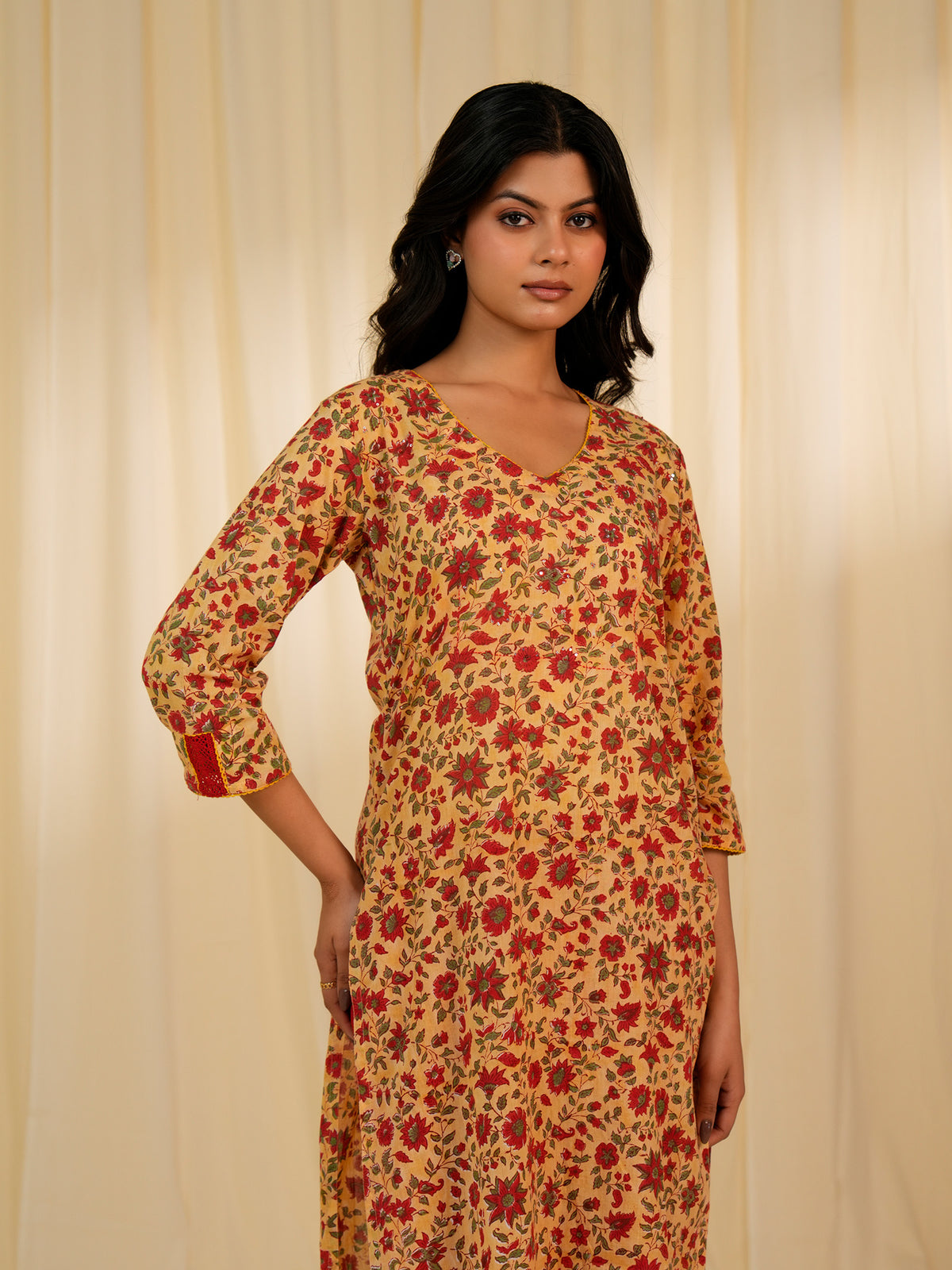 Basanti Voile Kurta