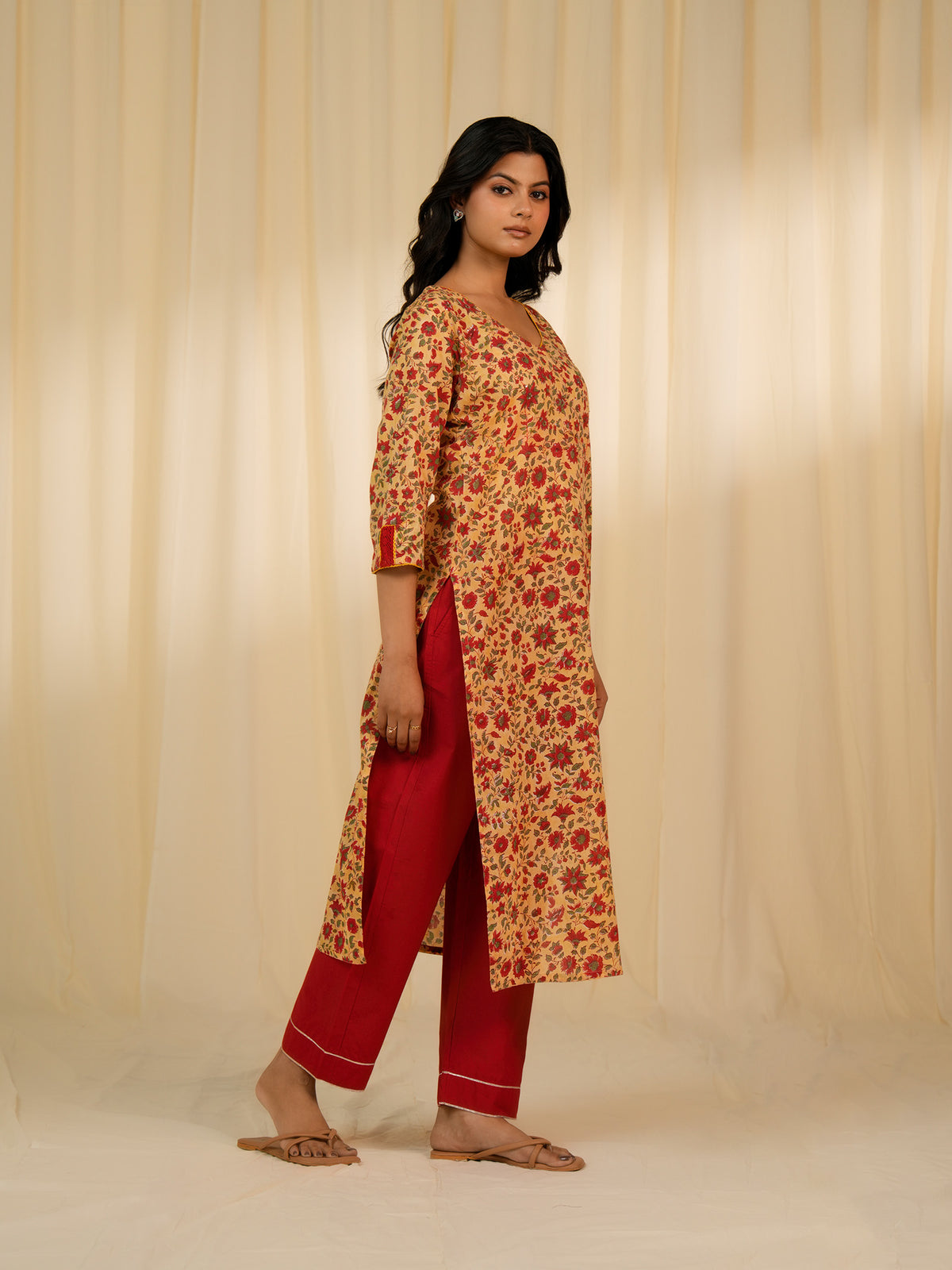 Basanti Voile Kurta