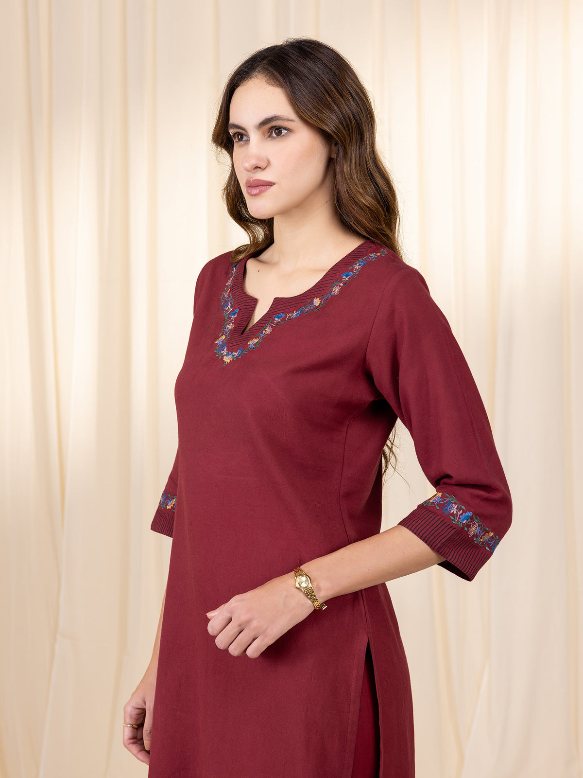 Berry Twill Kurta
