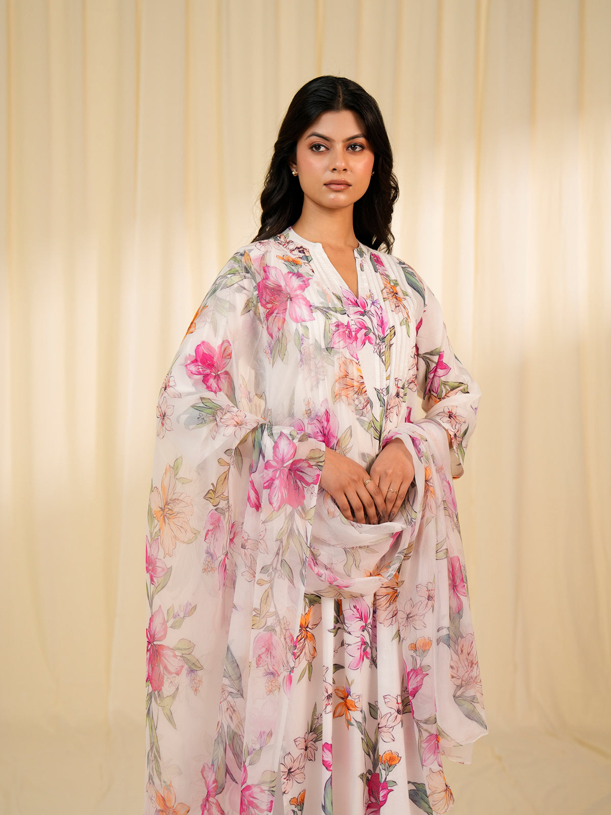 Bloom Meadow Chiffon Dupatta