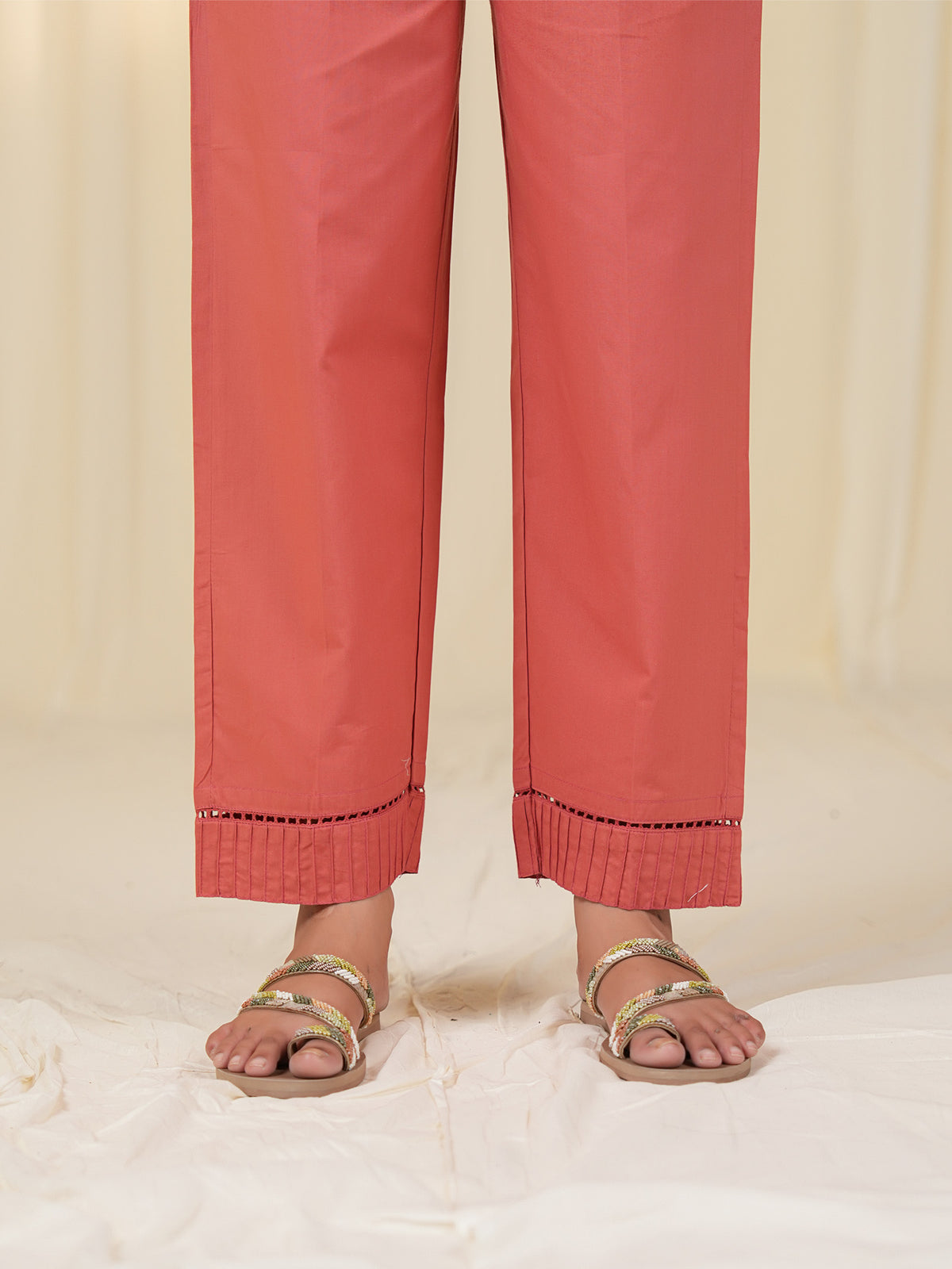 Blossom Mist Cotton Straight Pants